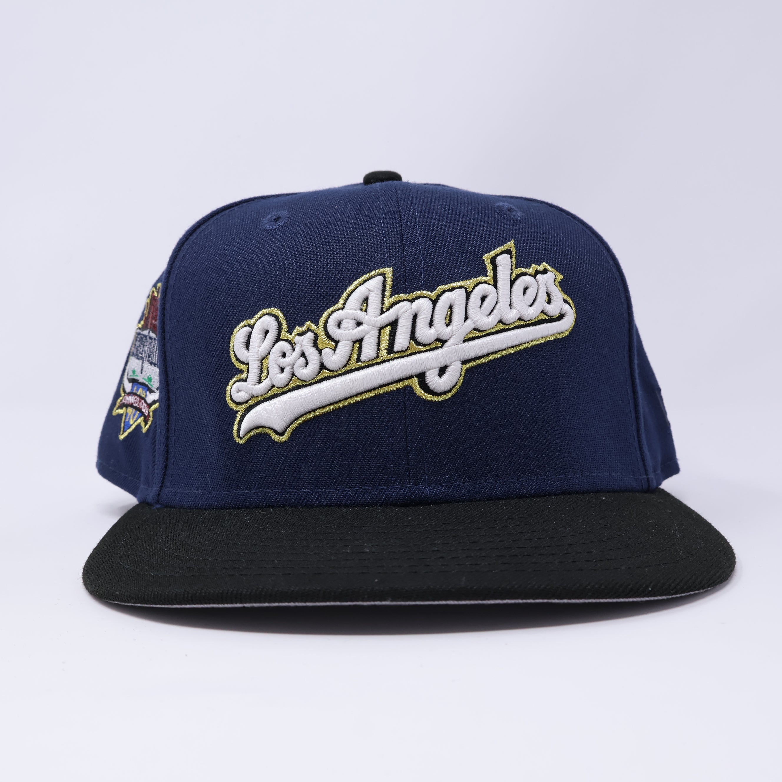 USED 5/8 Navy Los Angeles Dodgers 40th Anniversary  59fifty New Era Fitted Hat Cap