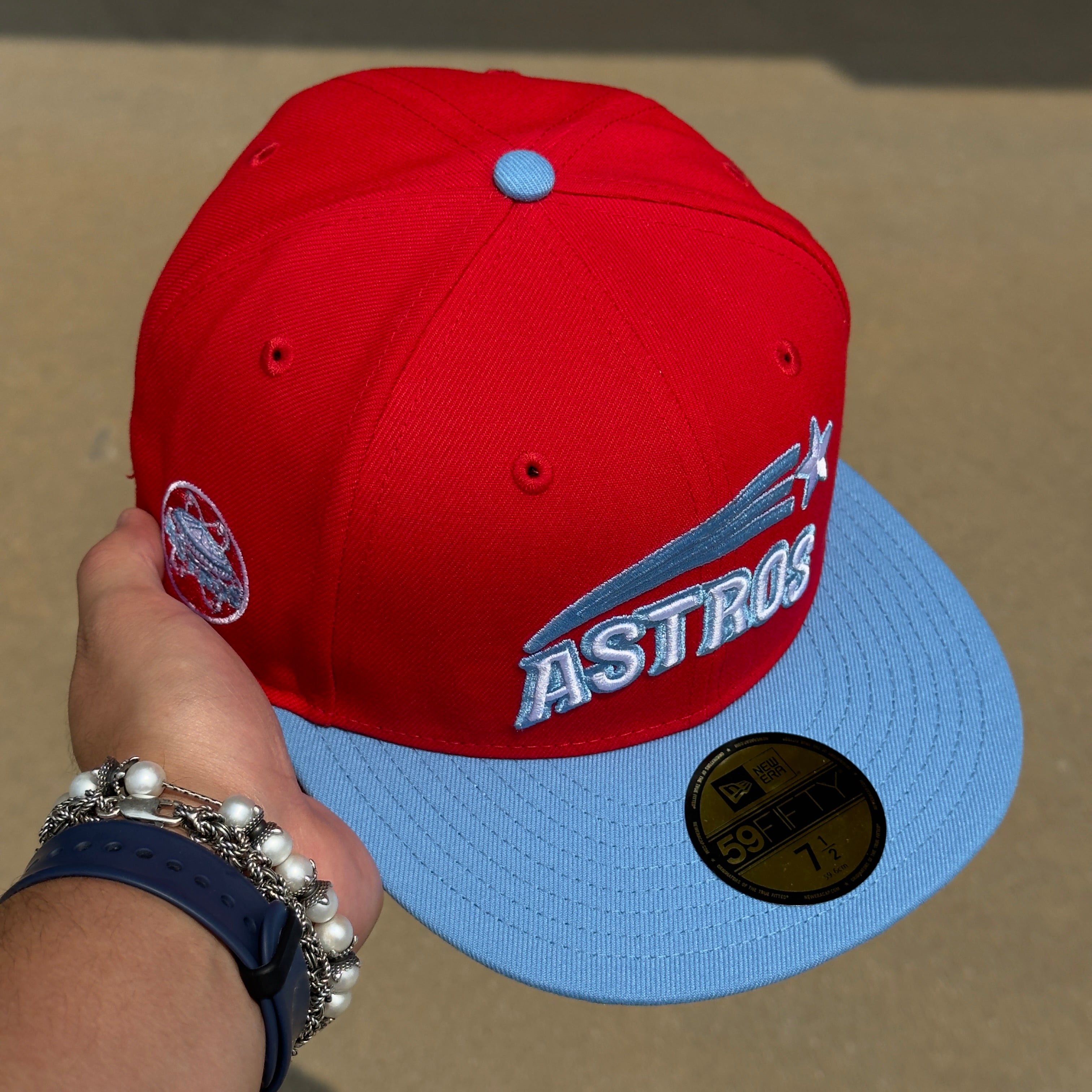 NEW 1/2 Red Houston Astros Astrodome Logo simple 59FIFTY New Era Fitted Hat