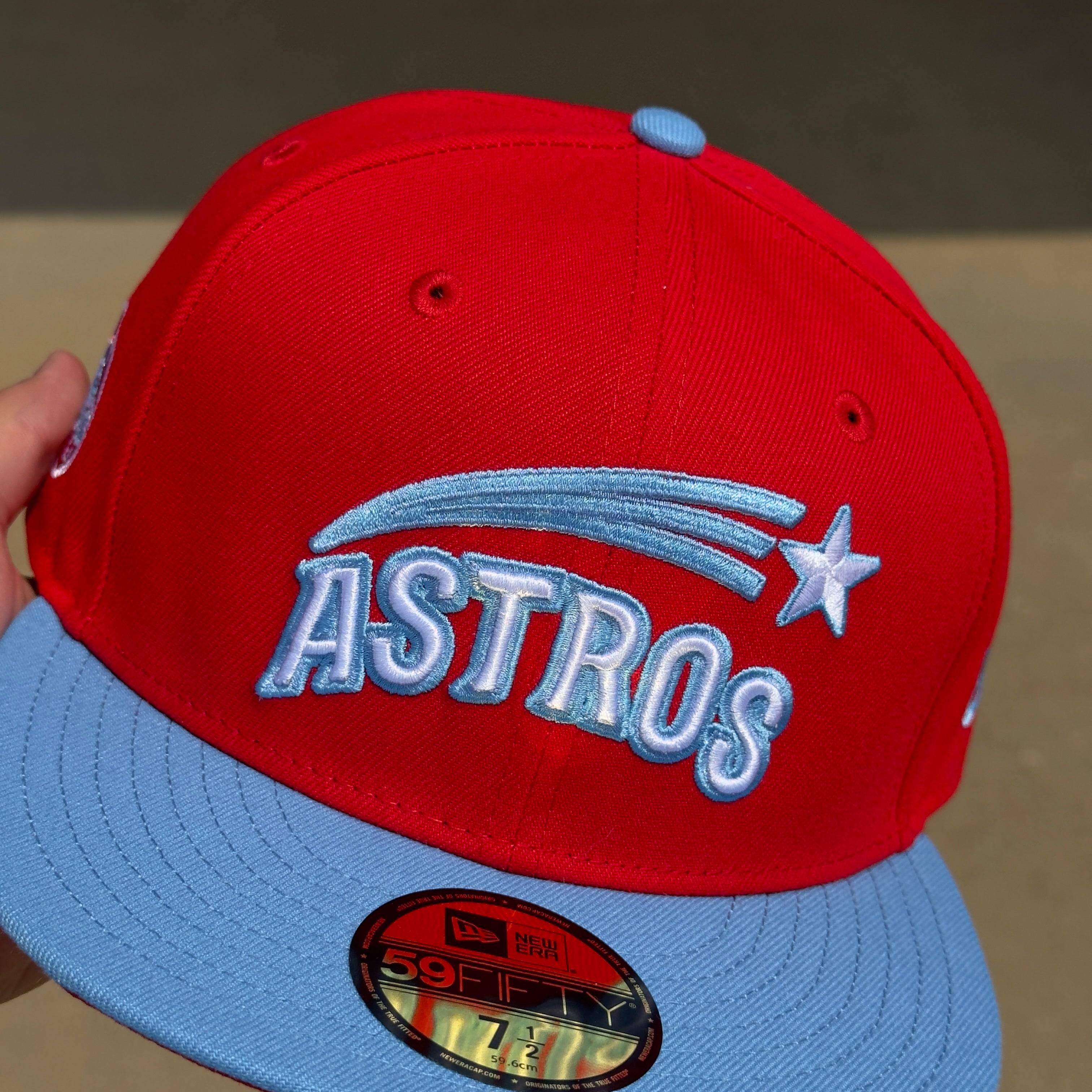 NEW 1/2 Red Houston Astros Astrodome Logo simple 59FIFTY New Era Fitted Hat