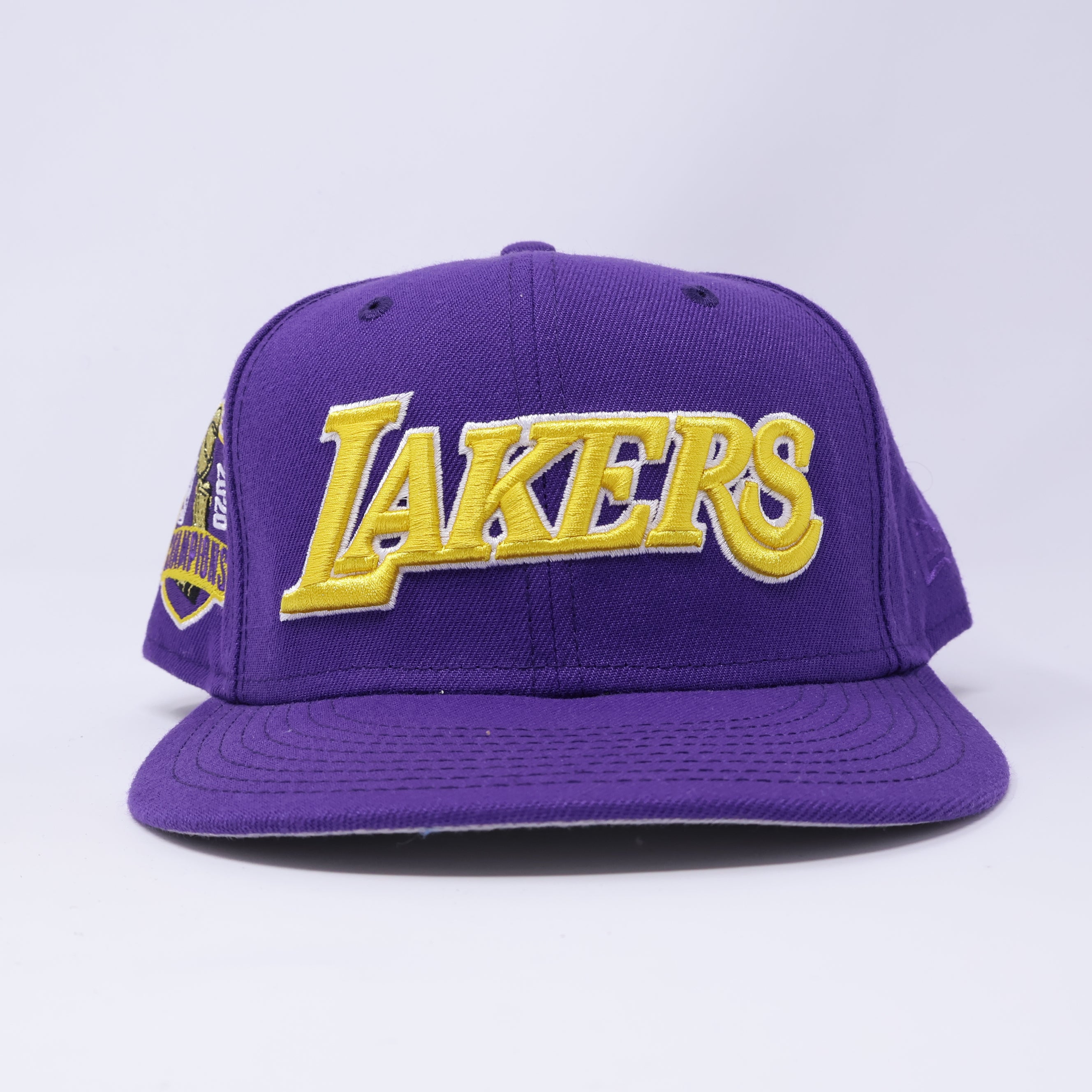 USED 5/8 Purple Los Angeles Lakers 2020 Champs NBA 59fifty New Era Fitted Hat Cap