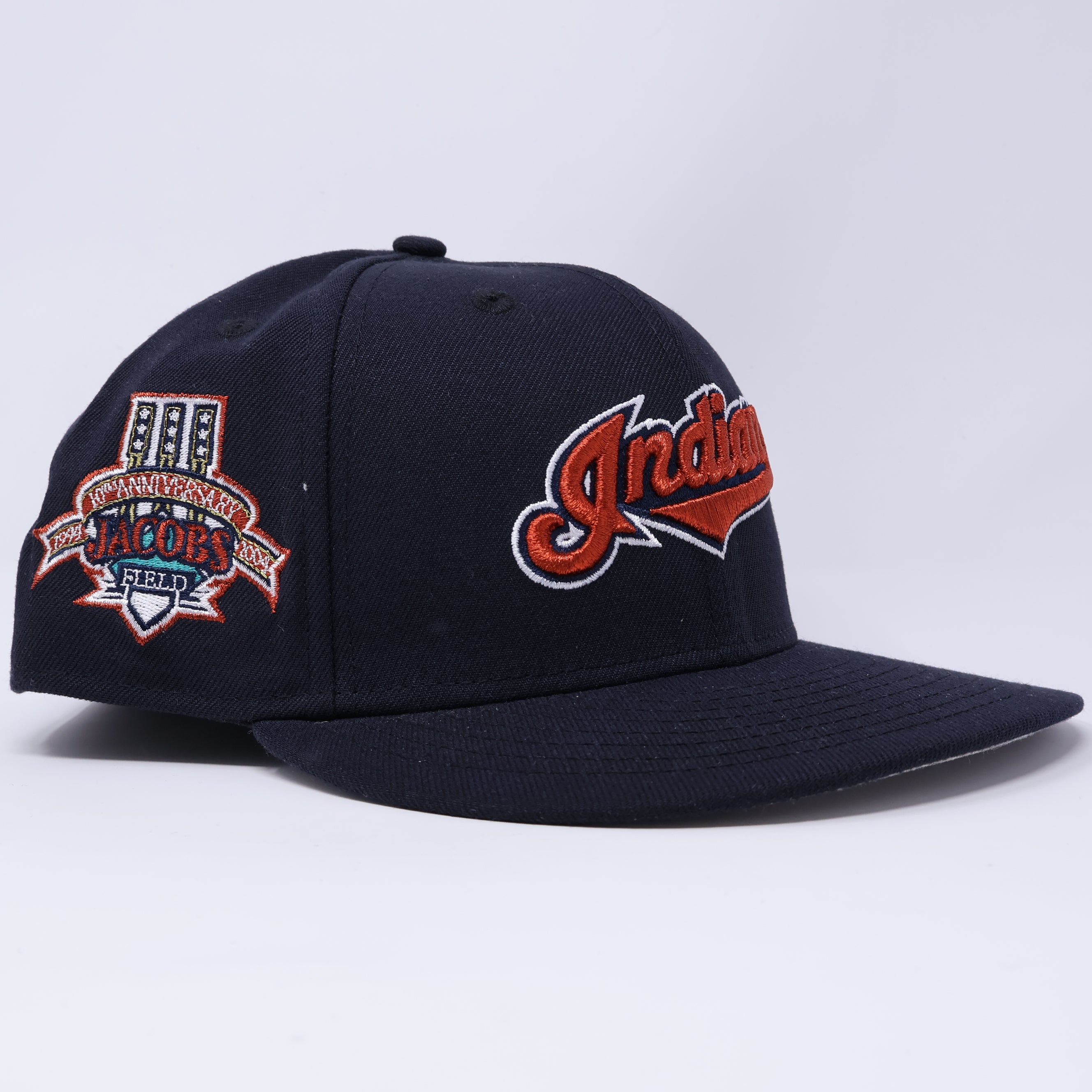 USED 5/8 Navy Cleveland Indians Jacobs Field 59fifty New Era Fitted Hat Cap