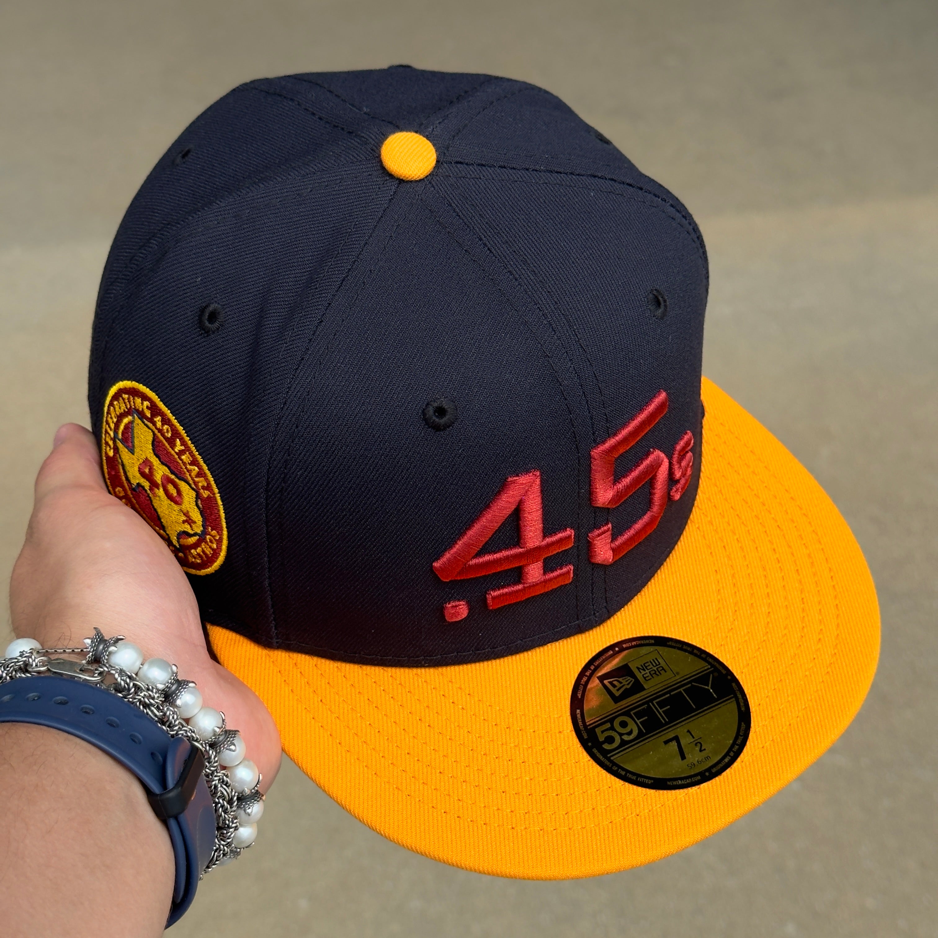 NEW 1/2 Black Houston Astros Colt 45 Celebrating 40 Years 59FIFTY New Era Fitted Hat