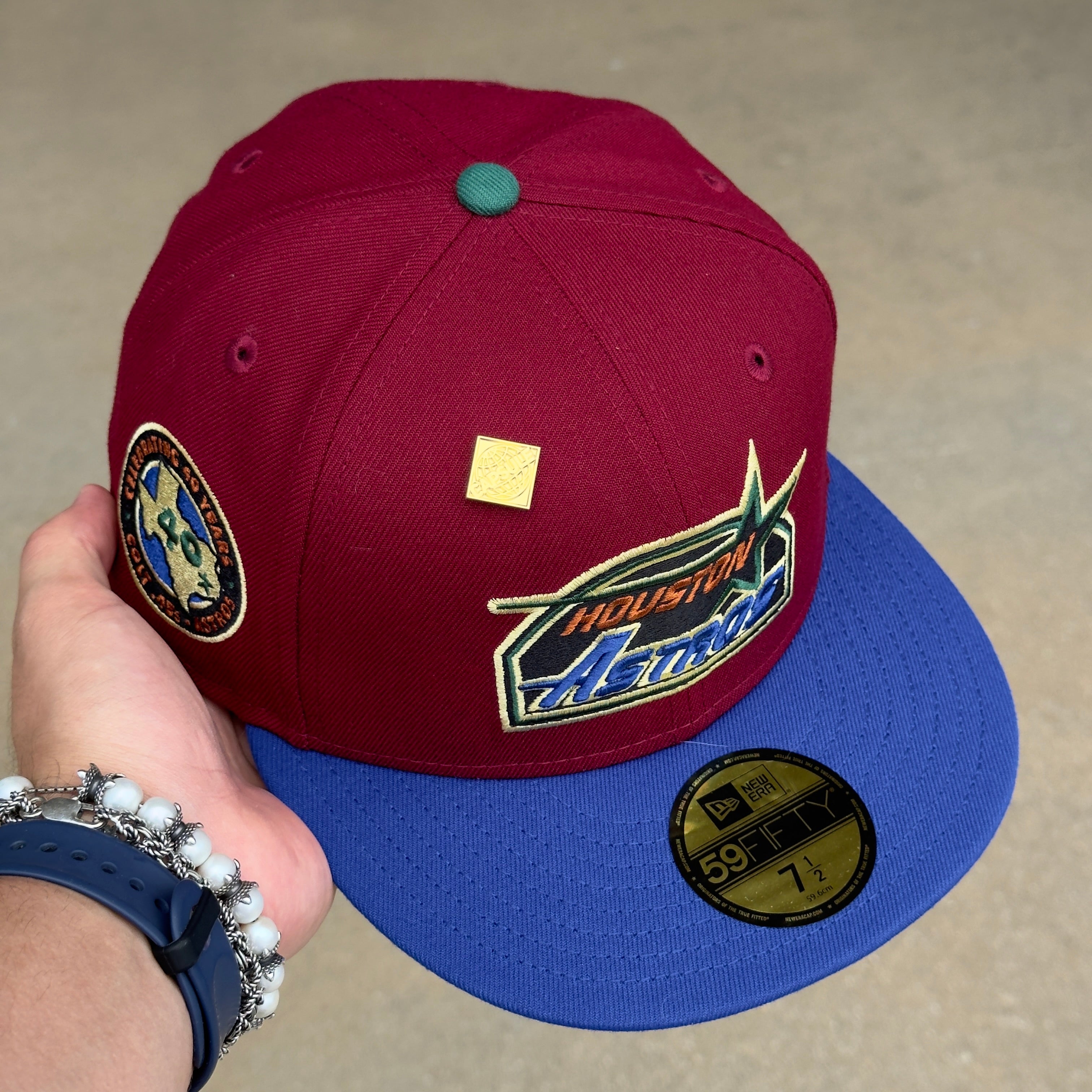 NEW 1/2 Burgundy Houston Astros Celebrating 40 Years Capsule 59FIFTY New Era Fitted Hat