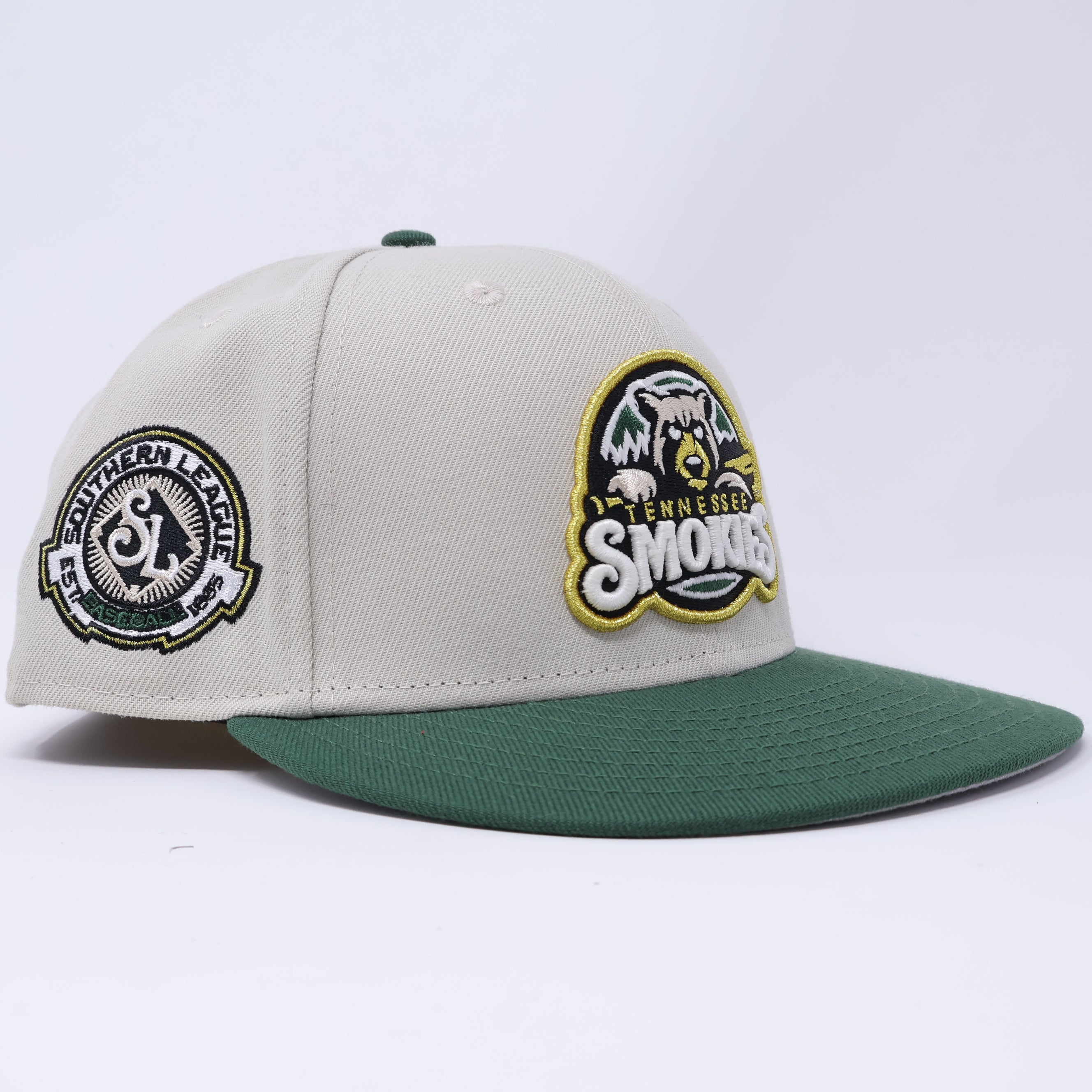 USED 5/8 Stone Tennessee Smokies Southern League 59fifty New Era Fitted Hat Cap
