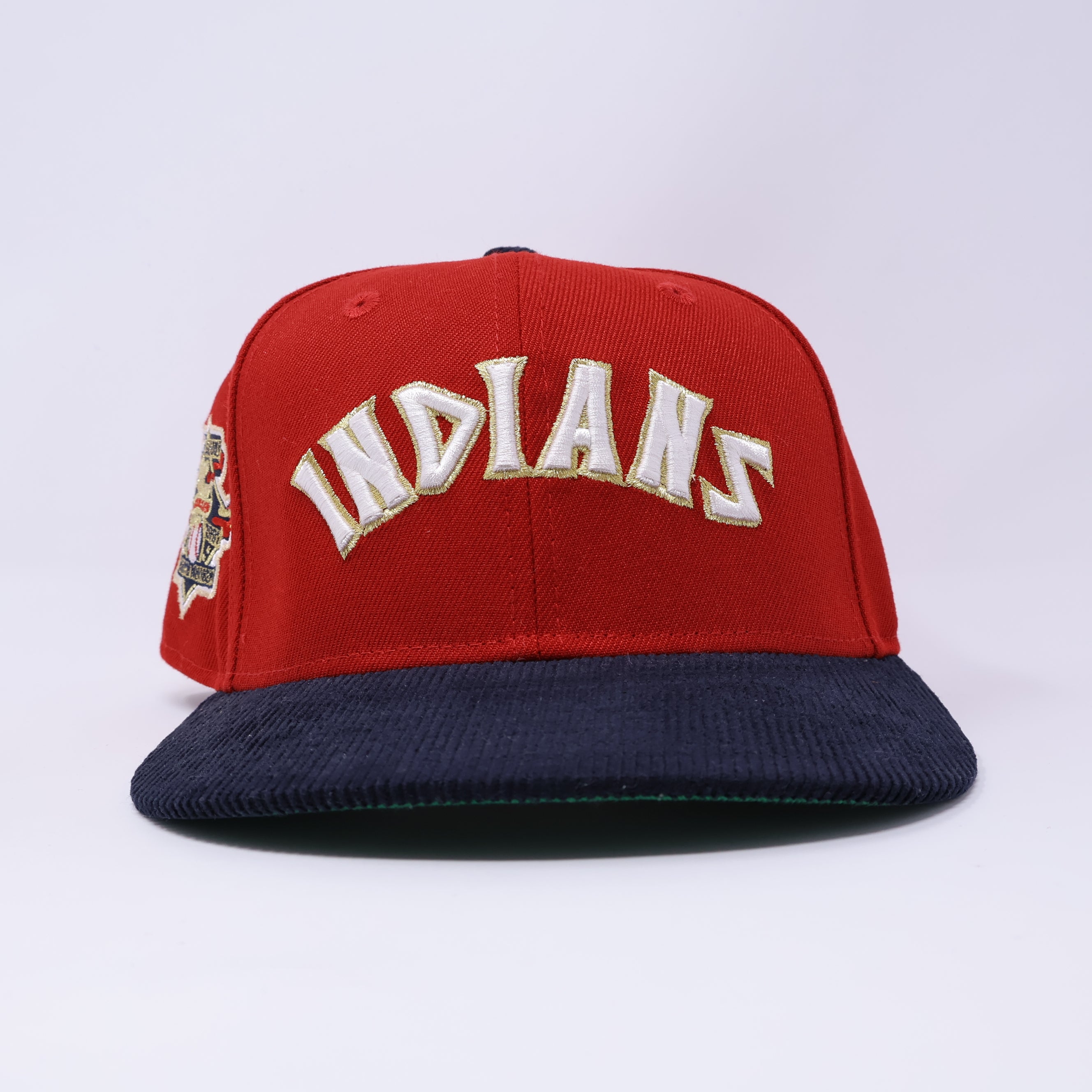 USED 1/8 Red Cleveland Indians 100 Season 59fifty New Era Fitted Hat Cap