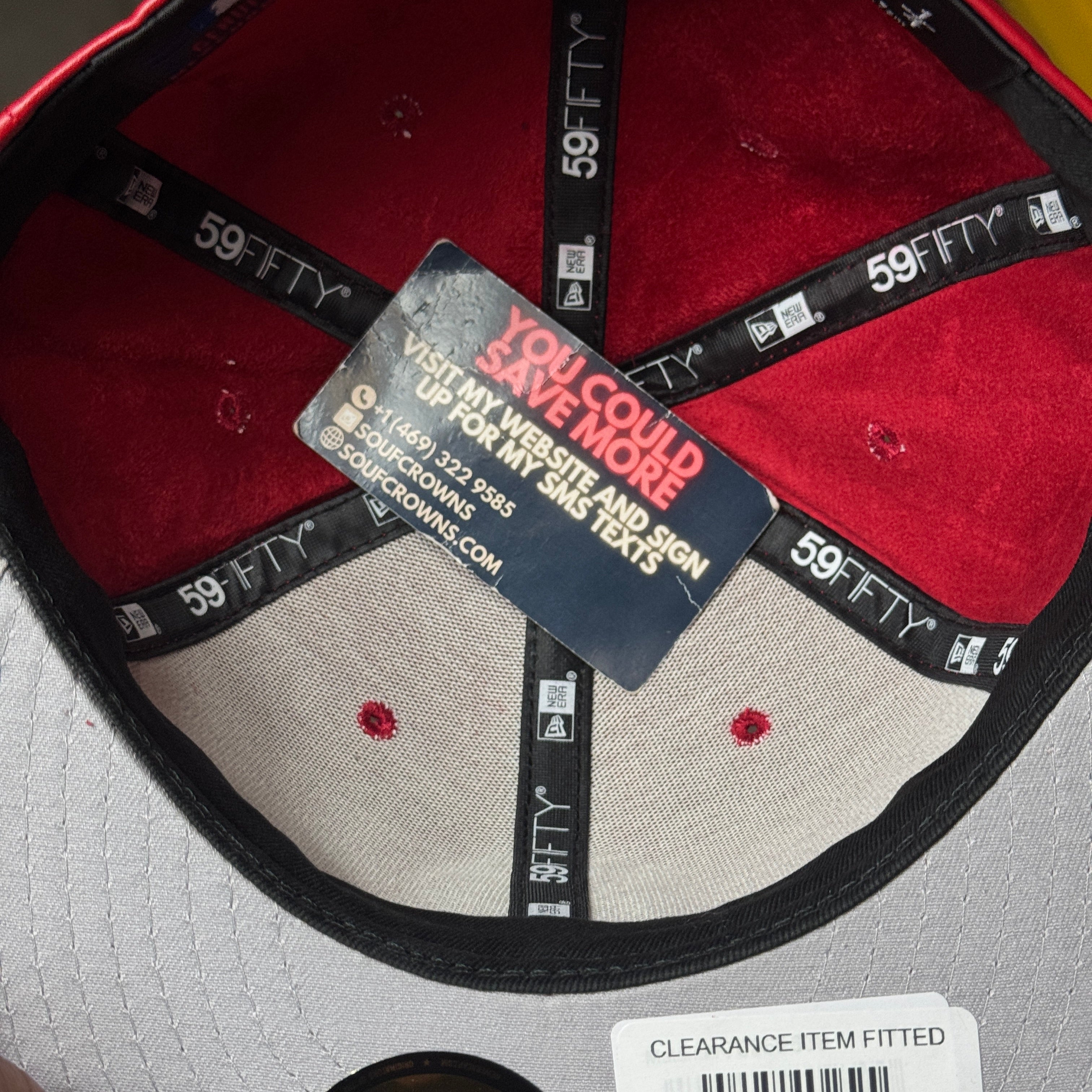 NWT 1/4 Red New York Yankees Simple Clean 59fifty New Era Fitted Hat Cap