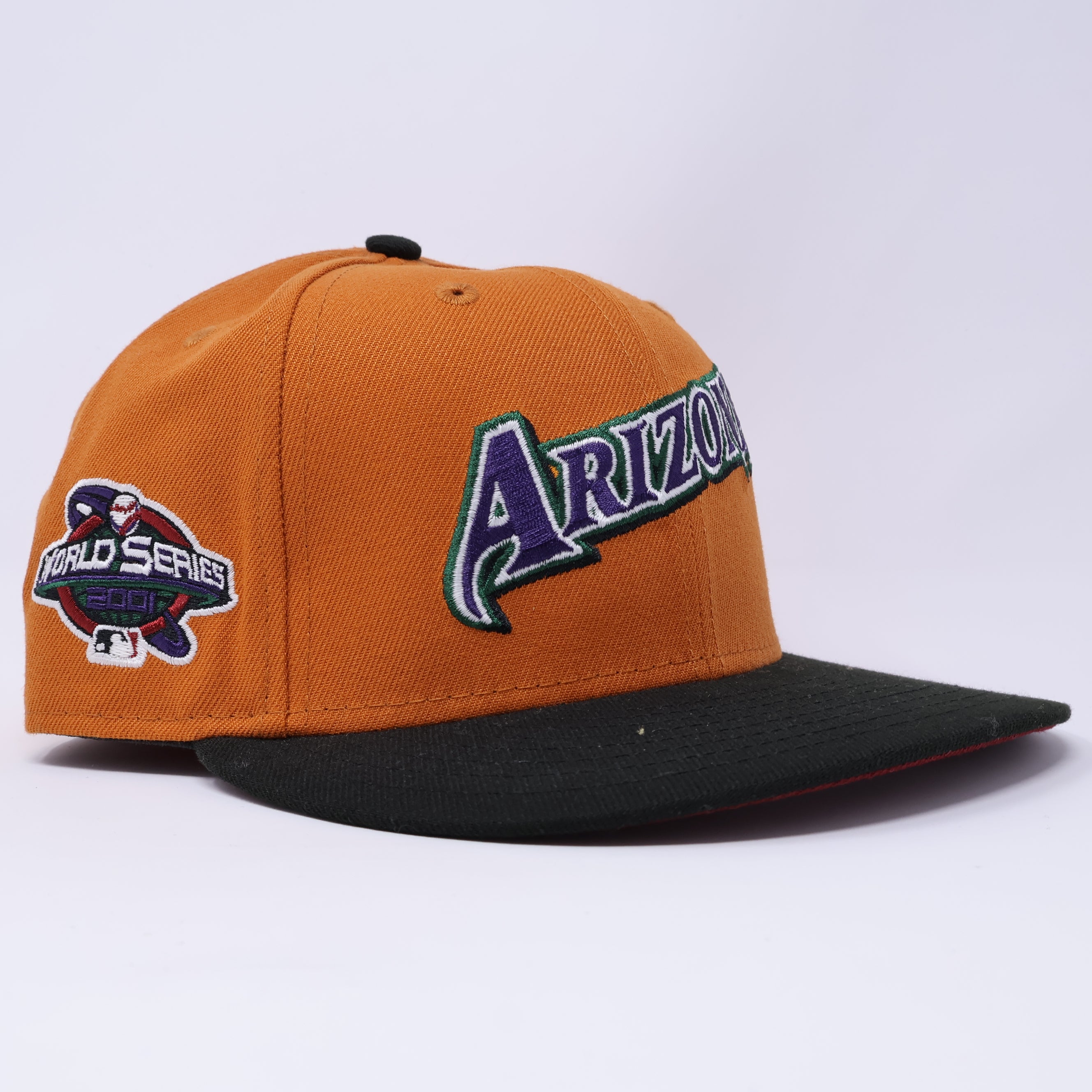USED 1/8 Orange Arizona Diamondbacks 2001 World Series 59fifty New Era Fitted Hat Cap