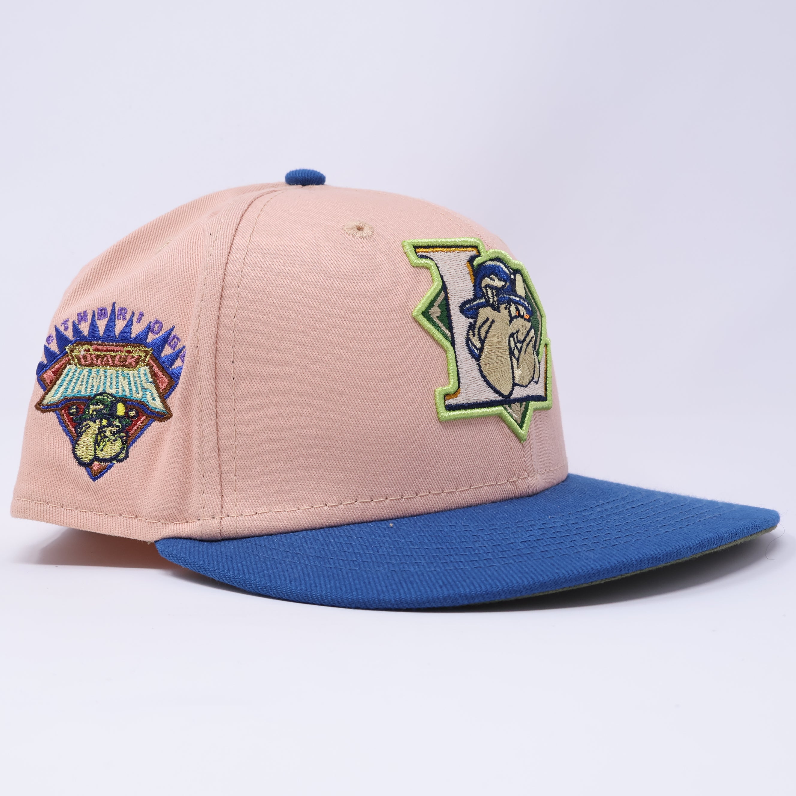 USED 1/8 Pink Lethbridge Black Diamonds Minor League 59fifty New Era Fitted Hat Cap