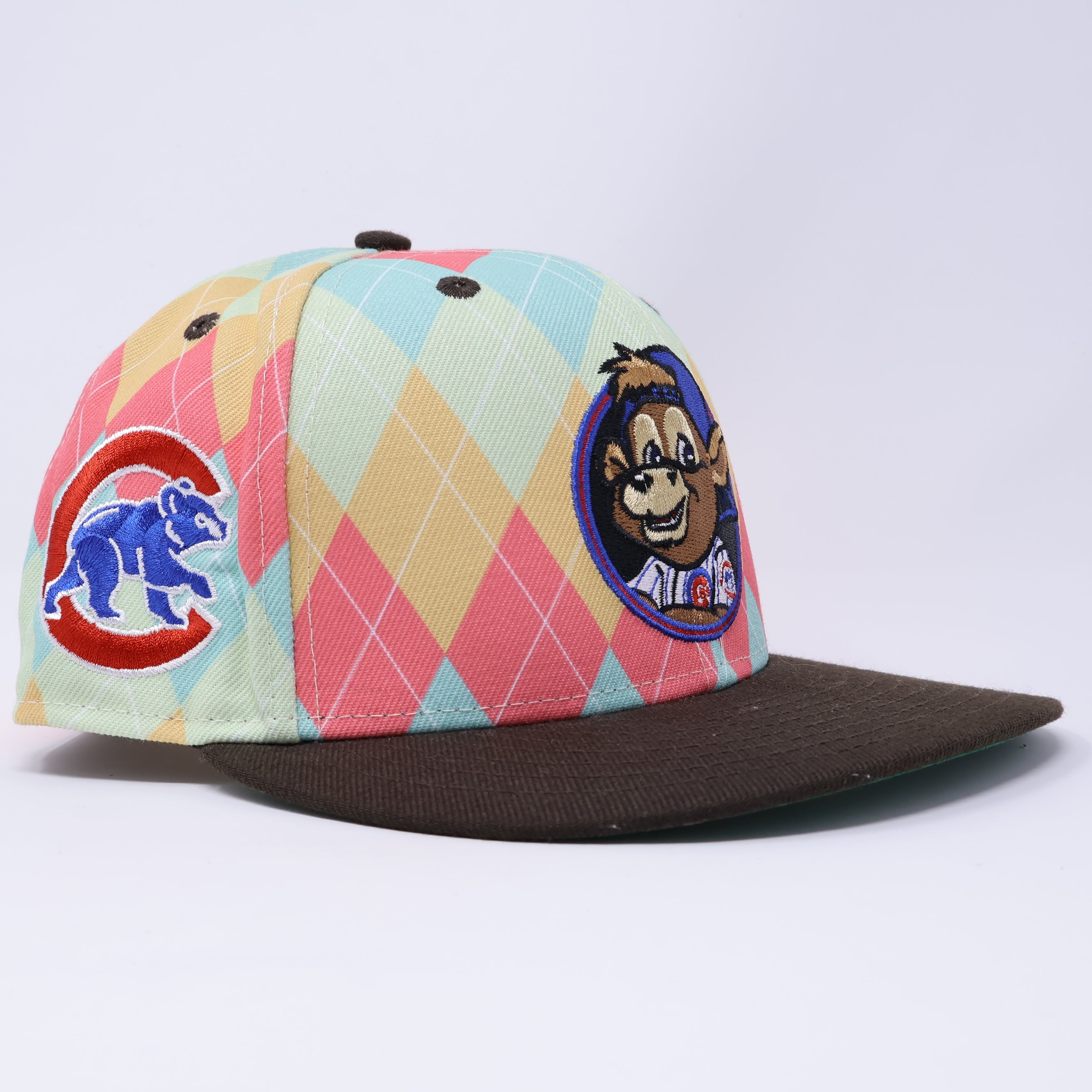 USED 1/8 Multicolor Chicago Cubs Clark Mascot 59fifty New Era Fitted Hat Cap