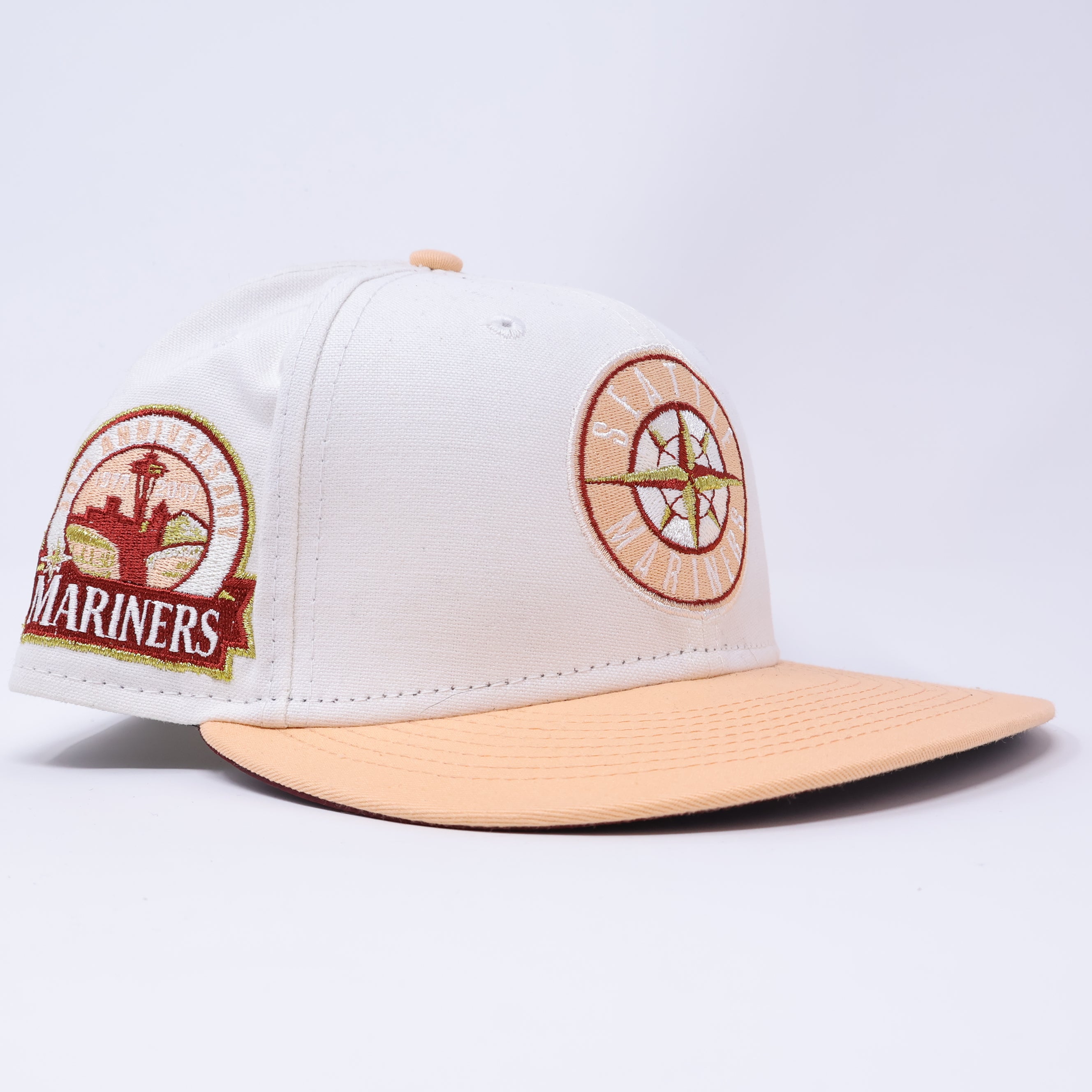 USED 1/8 White Seattle Mariners 30th Anniversary 59fifty New Era Fitted Hat Cap