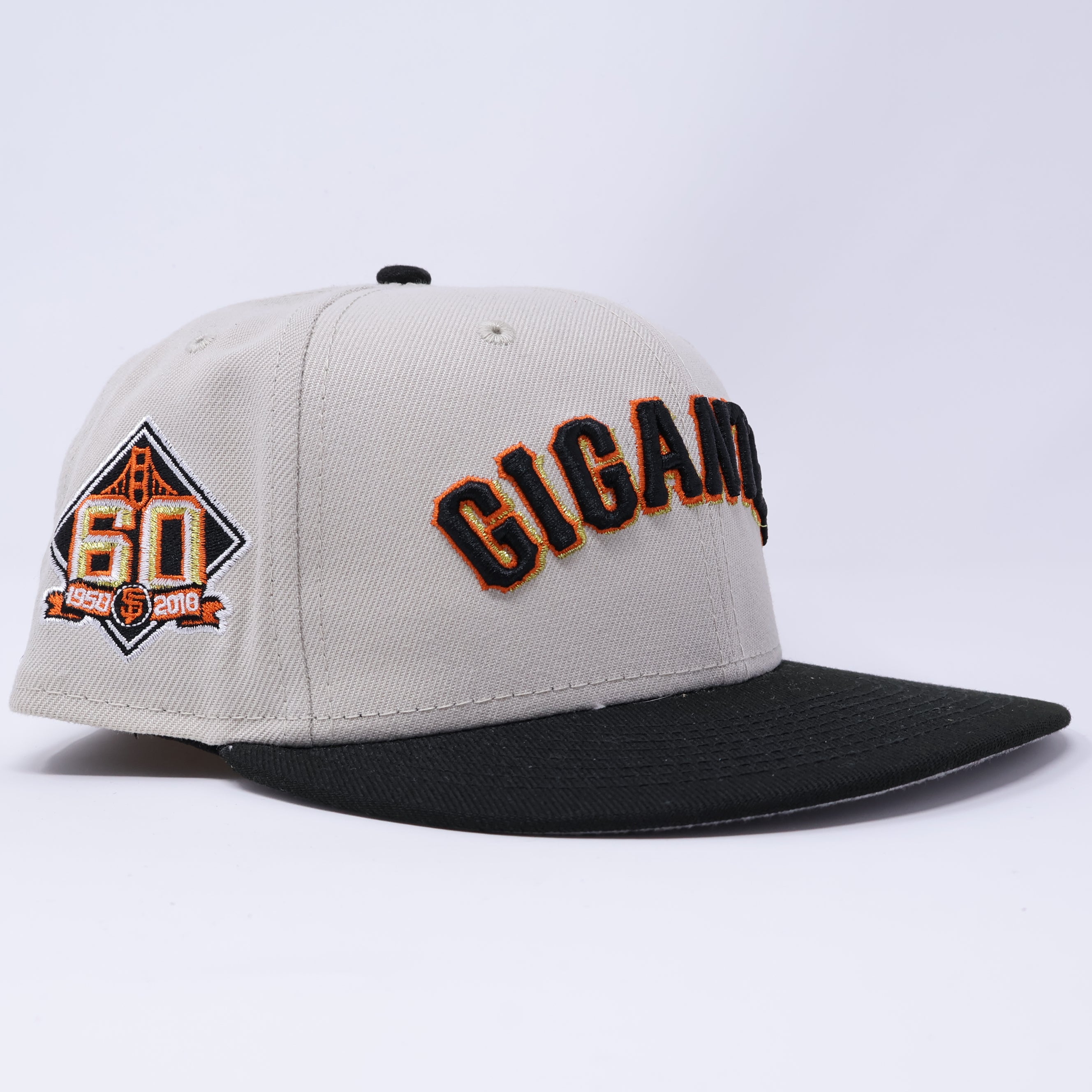 USED 1/8 Stone San Francisco Giants 60th Anniversary 59fifty New Era Fitted Hat Cap