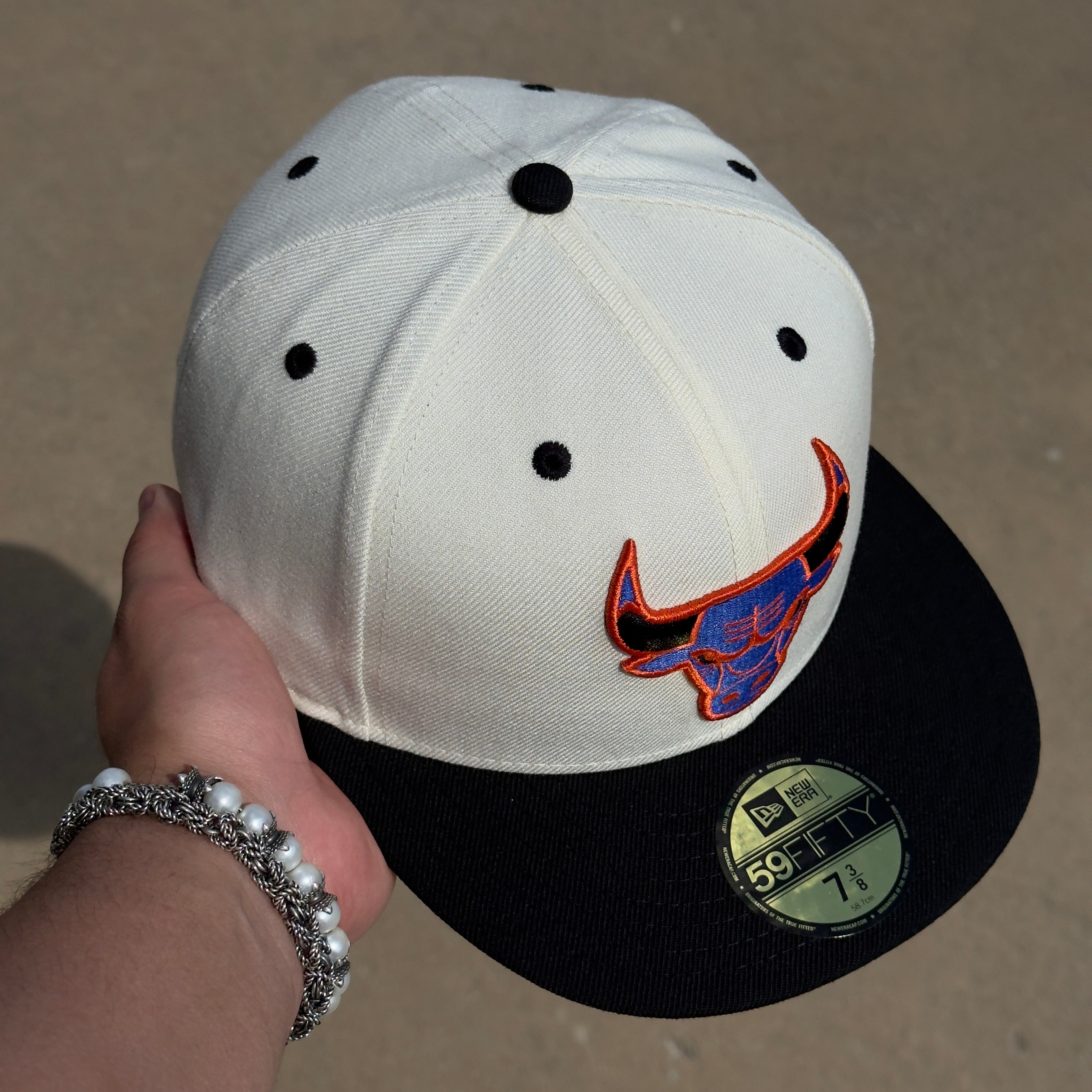 NEW Chrome Chicago Bulls Orange Blue NBA Simple 59FIFTY New Era Fitted Hat