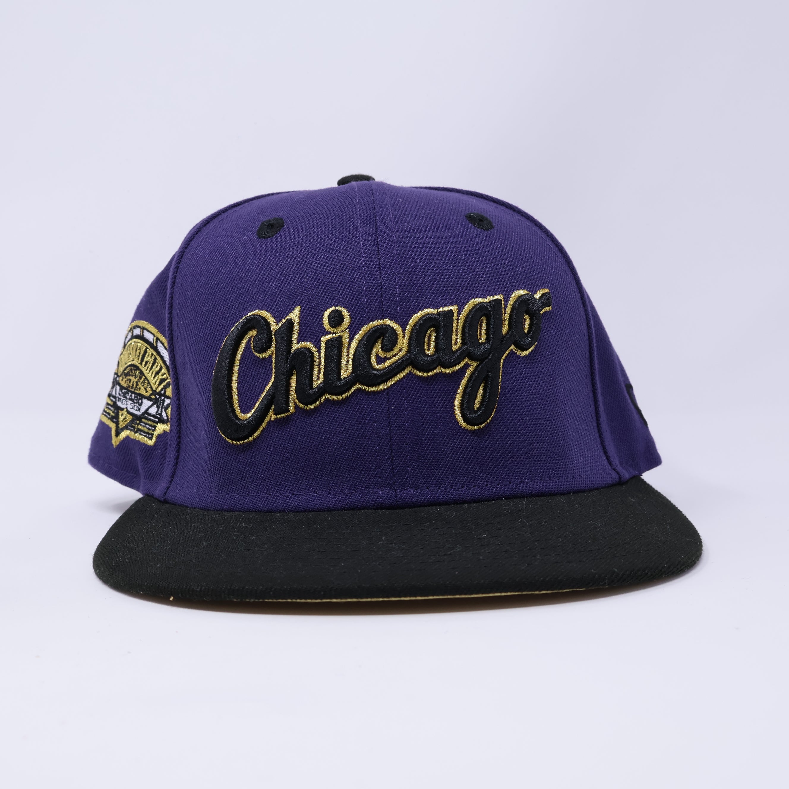 USED 1/4 Purple Chicago White Sox Comiskey Park 59fifty New Era Fitted Hat Cap
