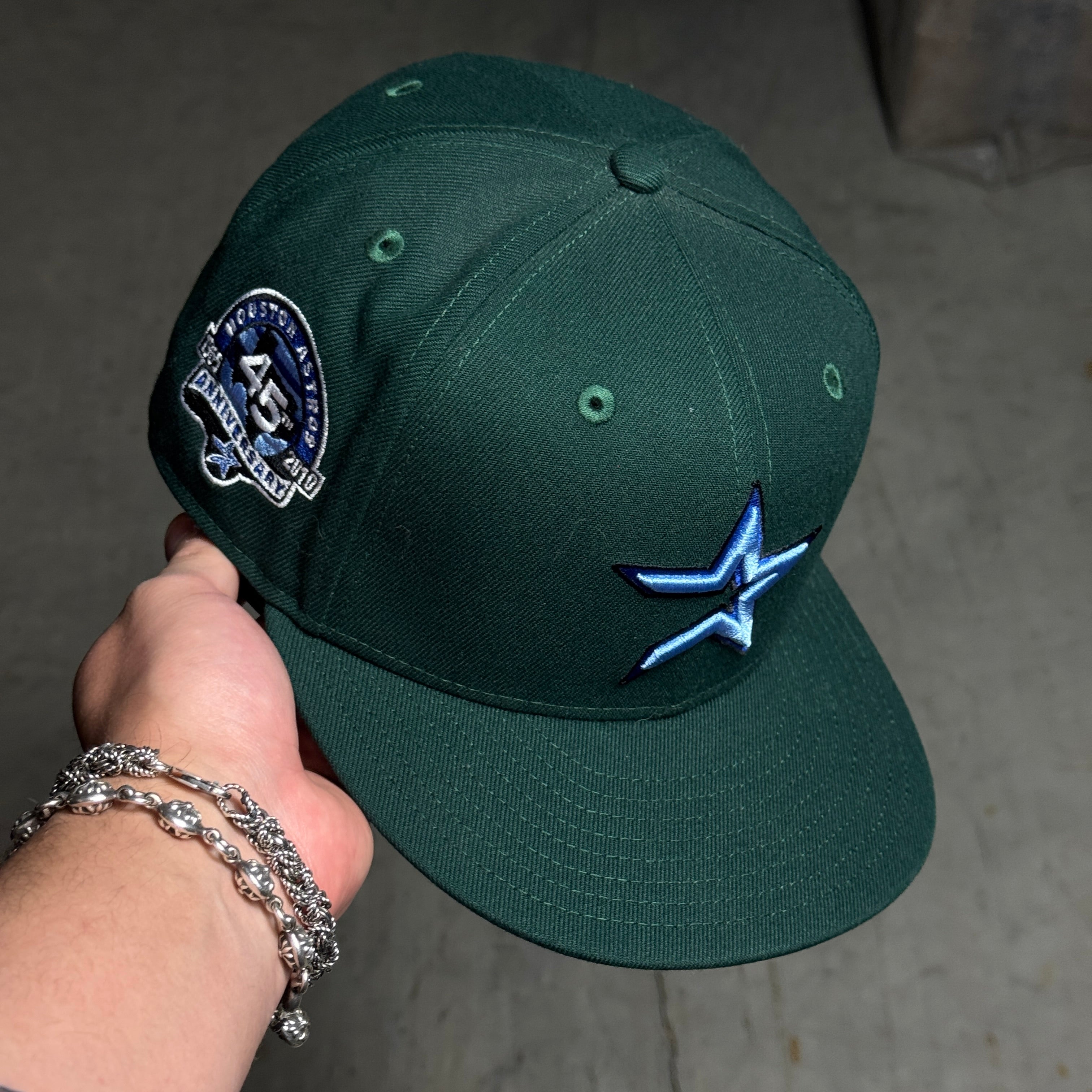 USED 3/8 Green Houston Astros 45th Anniversary 59fifty New Era Fitted Hat Cap