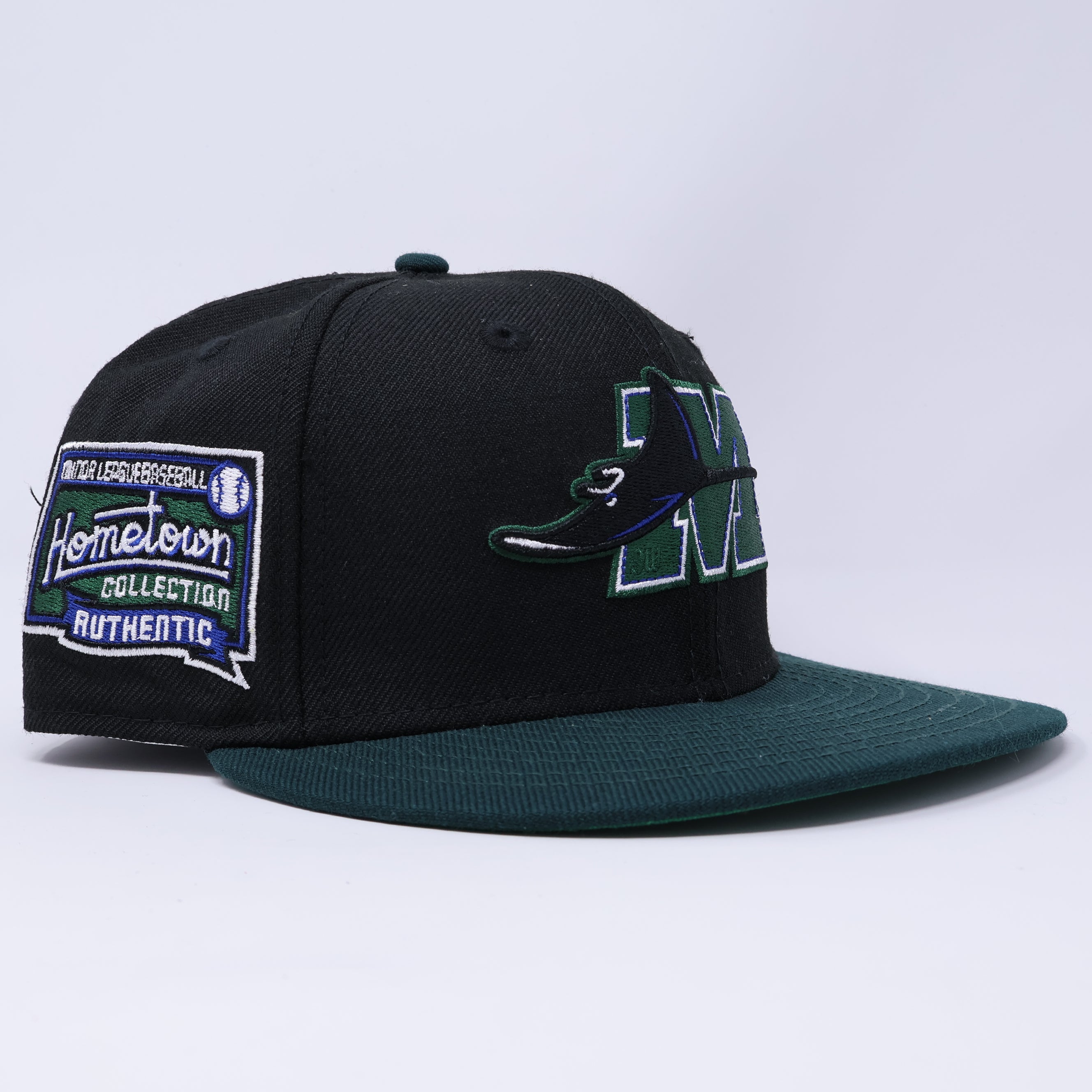 USED 1/8 Black Michigan Devil Rays Minor League 59fifty New Era Fitted Hat Cap