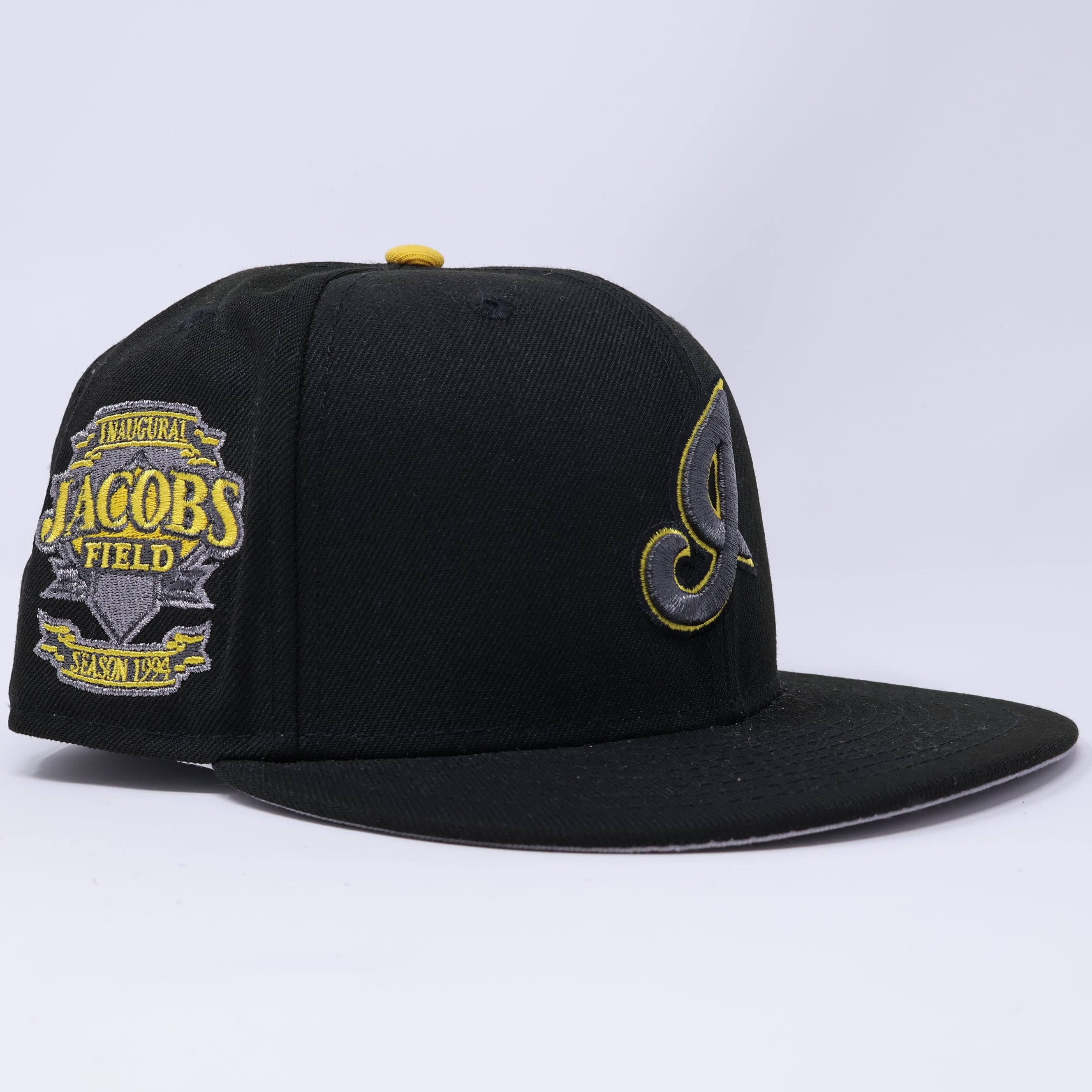 USED 1/8 Black Cleveland Indians Jacob Field 59fifty New Era Fitted Hat Cap
