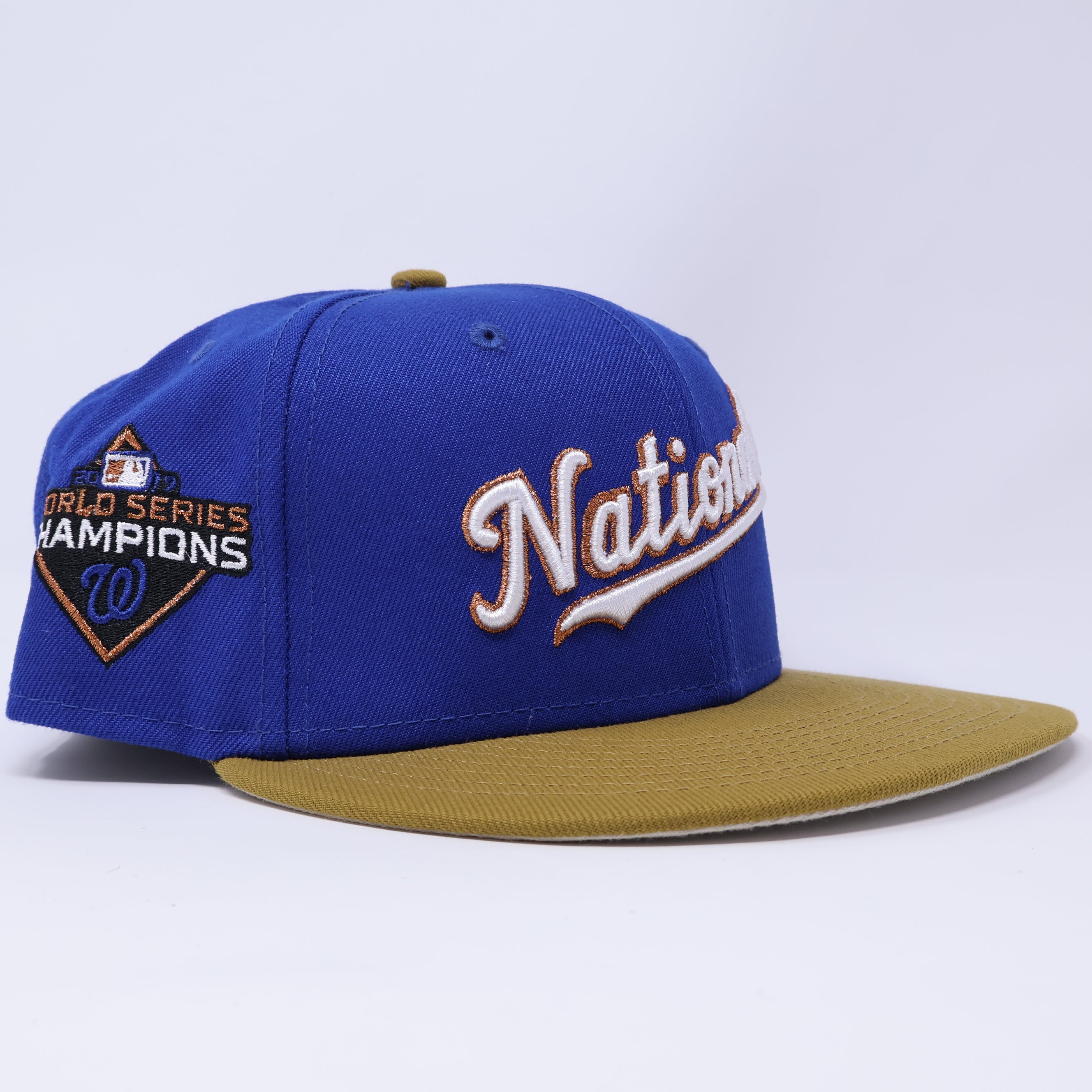 USED 1/8 Blue Washington Nationals World Series Champs 59fifty New Era Fitted Hat Cap