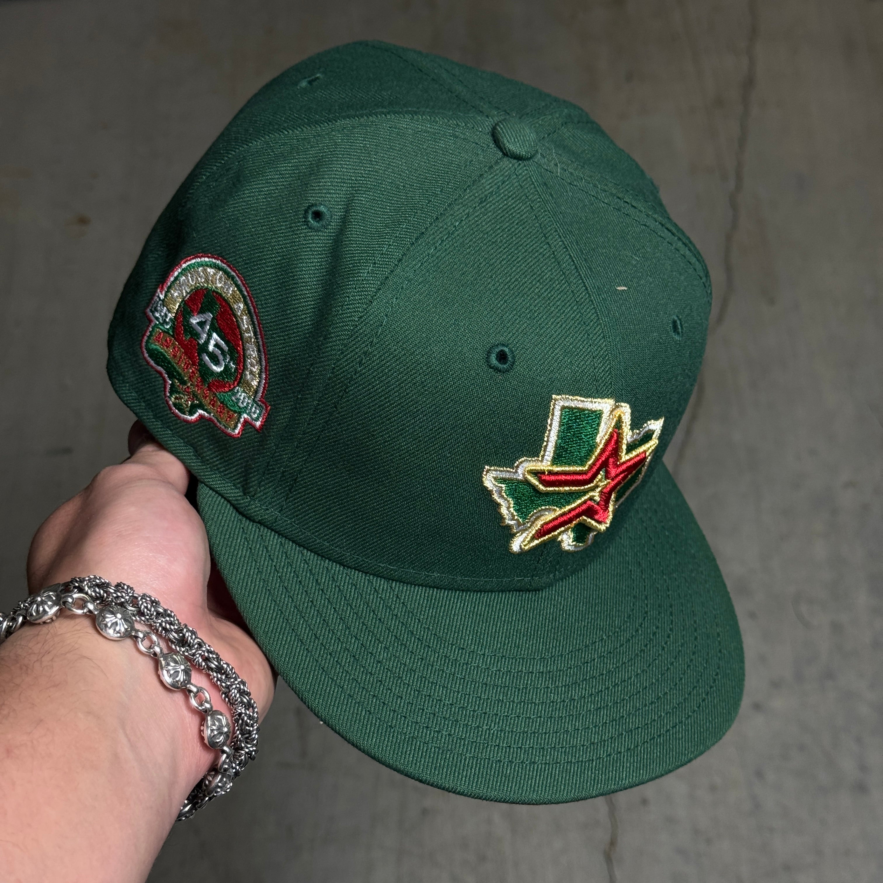 USED 3/8 Green Houston Astros 45th Anniversary 59fifty New Era Fitted Hat Cap