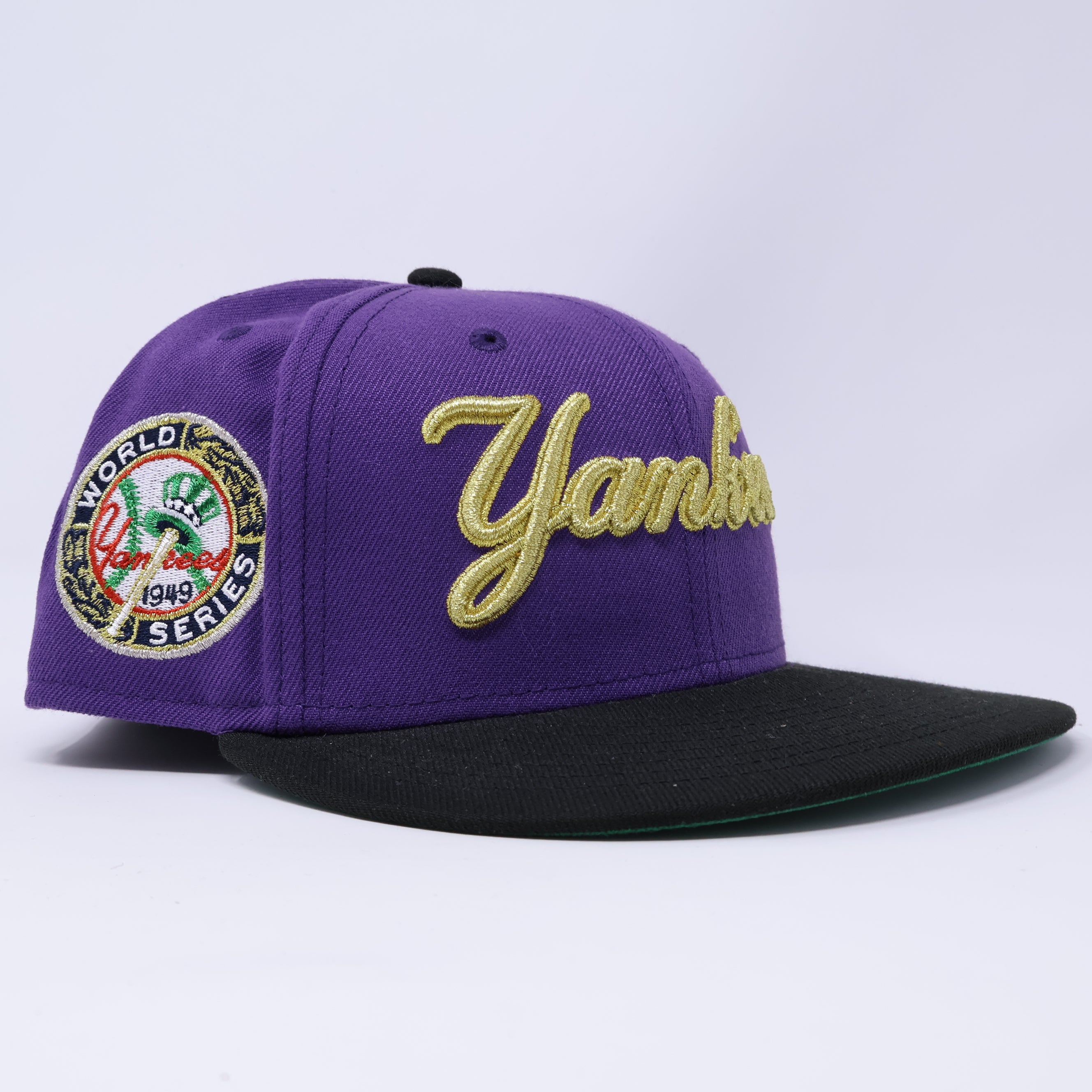 USED 1/8 Purple New York Yankees 1949 World Series 59FIFTY New Era Fitted Hat