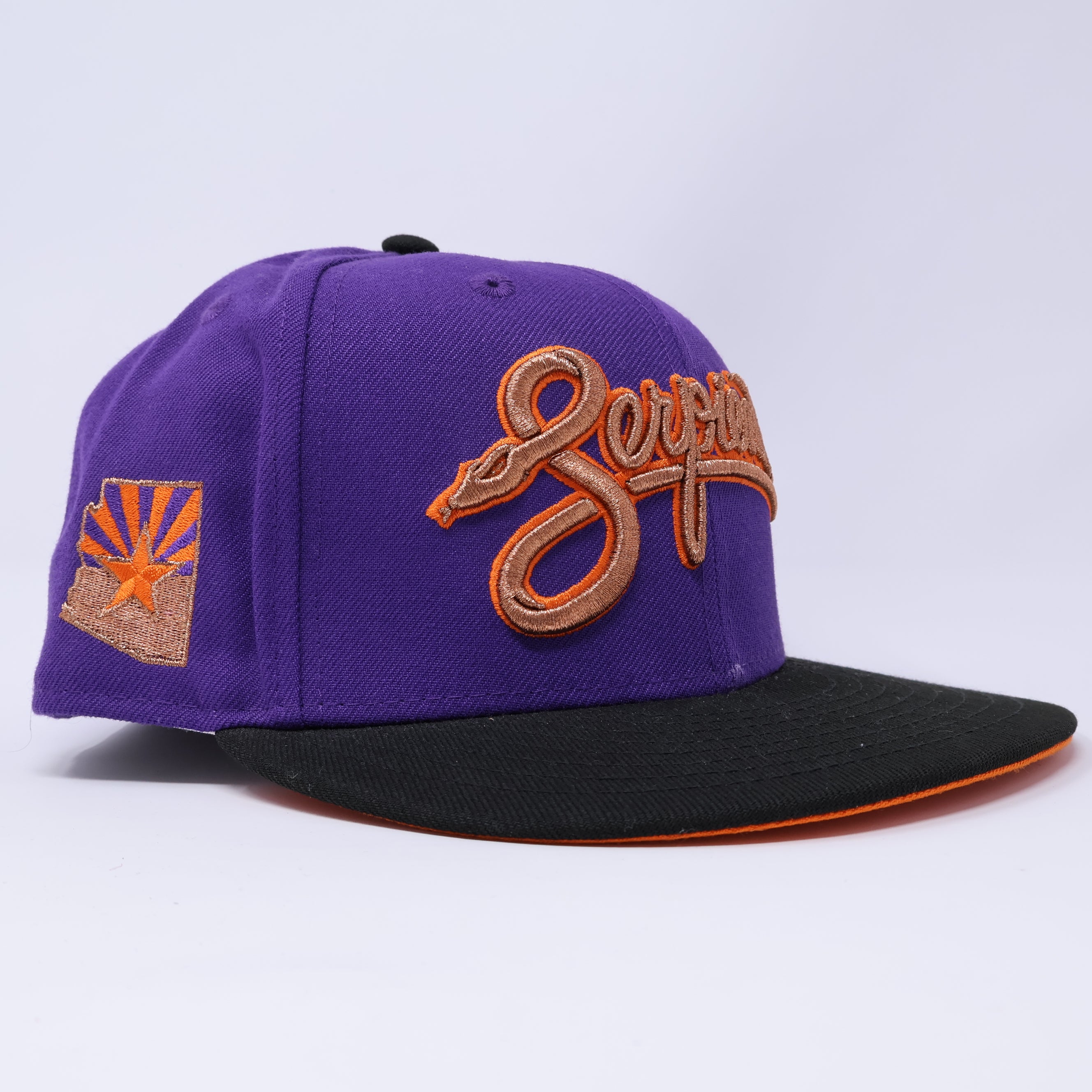 USED 1/8 Purple Arizona Serpientes Minor League 59fifty New Era Fitted Hat Cap