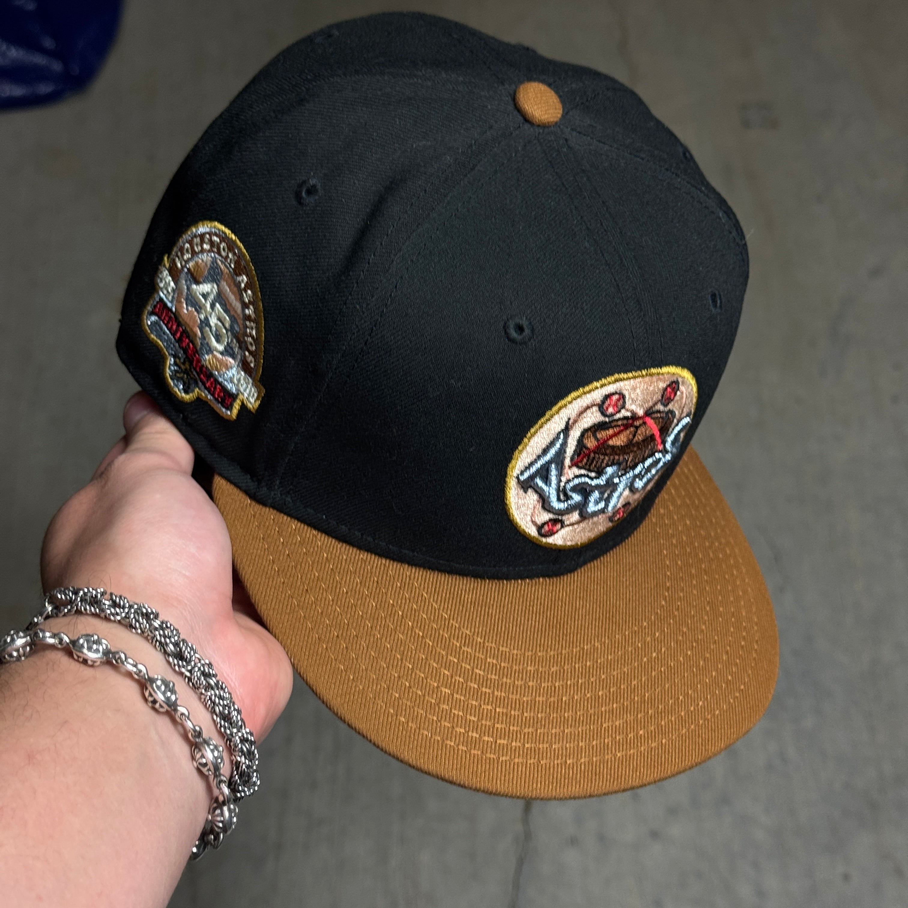 USED 3/8 Black Houston Astros 45th Anniversary 59fifty New Era Fitted Hat Cap