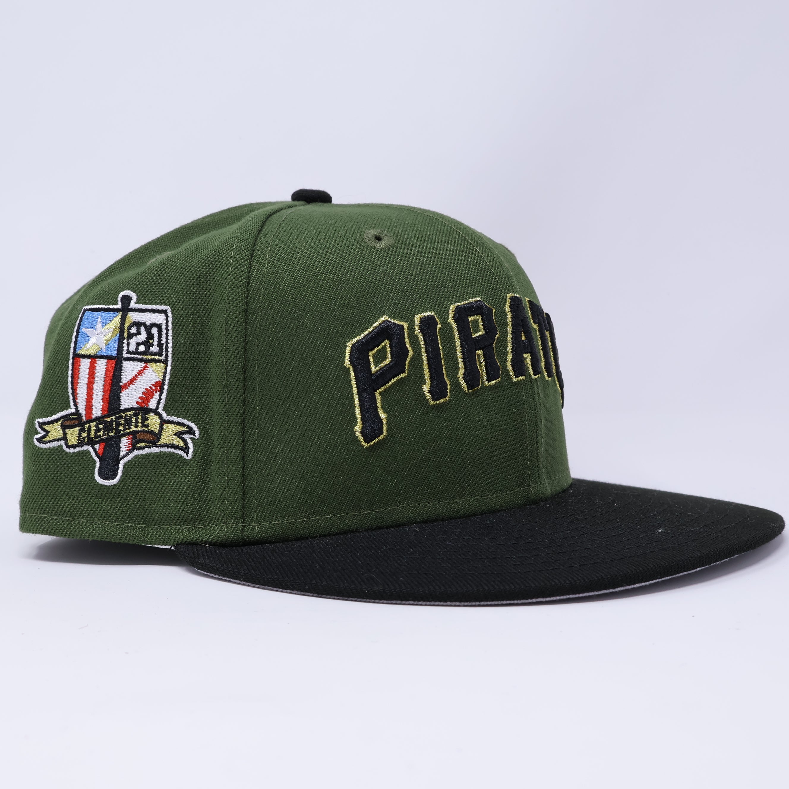 USED 1/8 Green Pittsburg Pirates Roberto Clemente 59fifty New Era Fitted Hat Cap