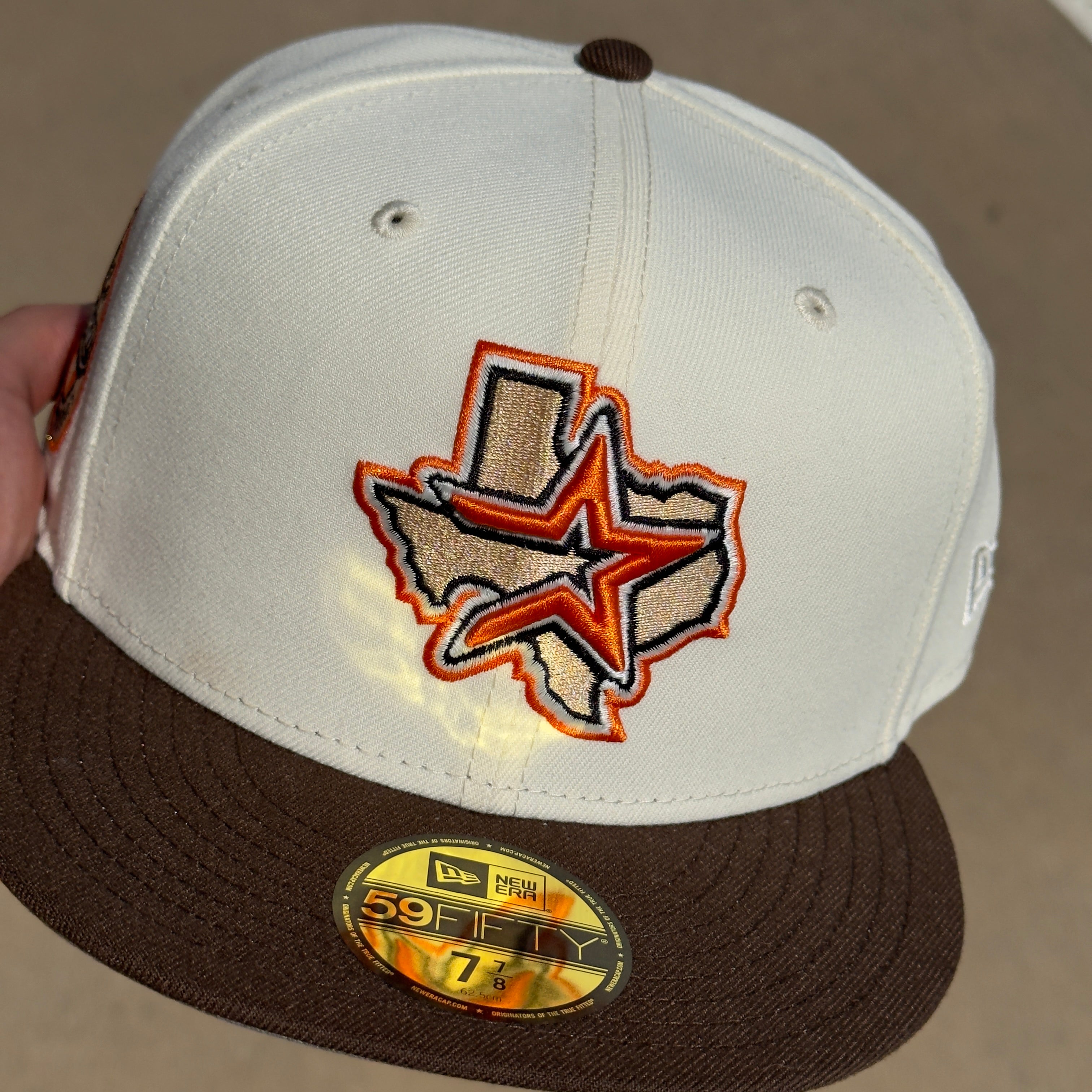 NEW 7/8 Chrome Houston Astros Celebrating 45 Years TxFitted 59FIFTY New Era Fitted Hat