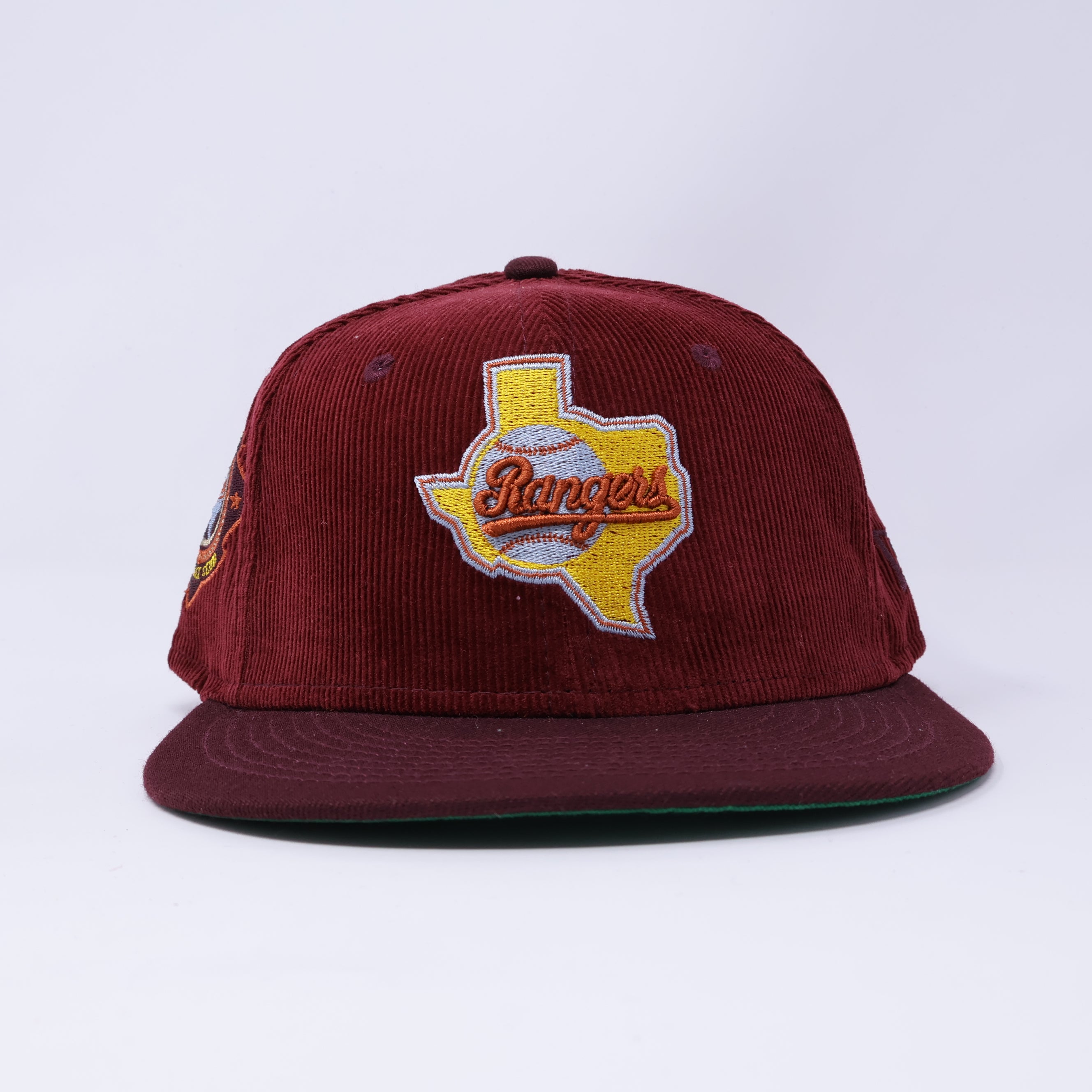 USED 6 7/8 Maroon Dallas Texas Rangers Baseball Club 59fifty New Era Fitted Hat Cap