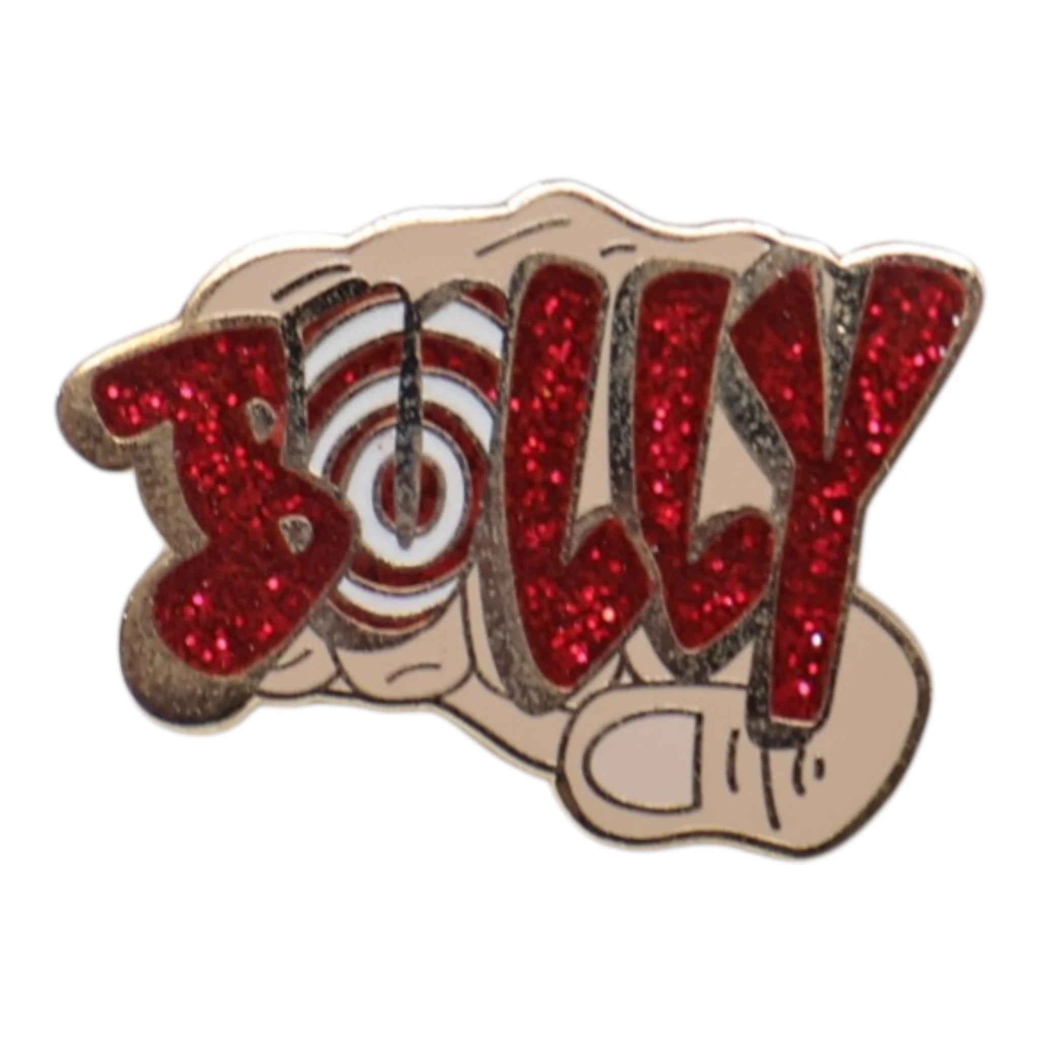 BULLY Classic Red Bullseye Text/Nail Graphic Pin 2.0