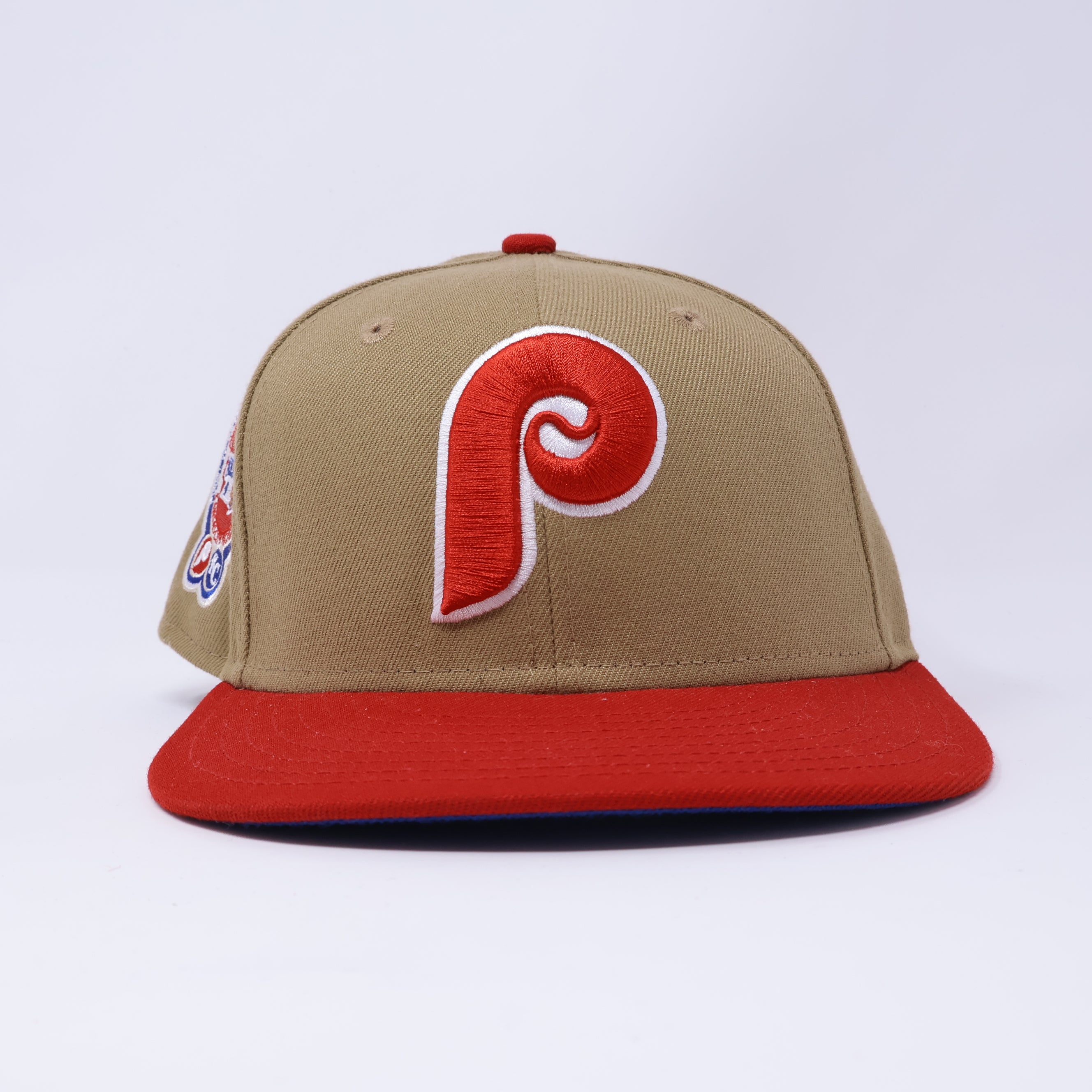 USED 7 Khaki Philadelphia Phillies 1980 World Series 59fifty New Era Fitted Hat Cap