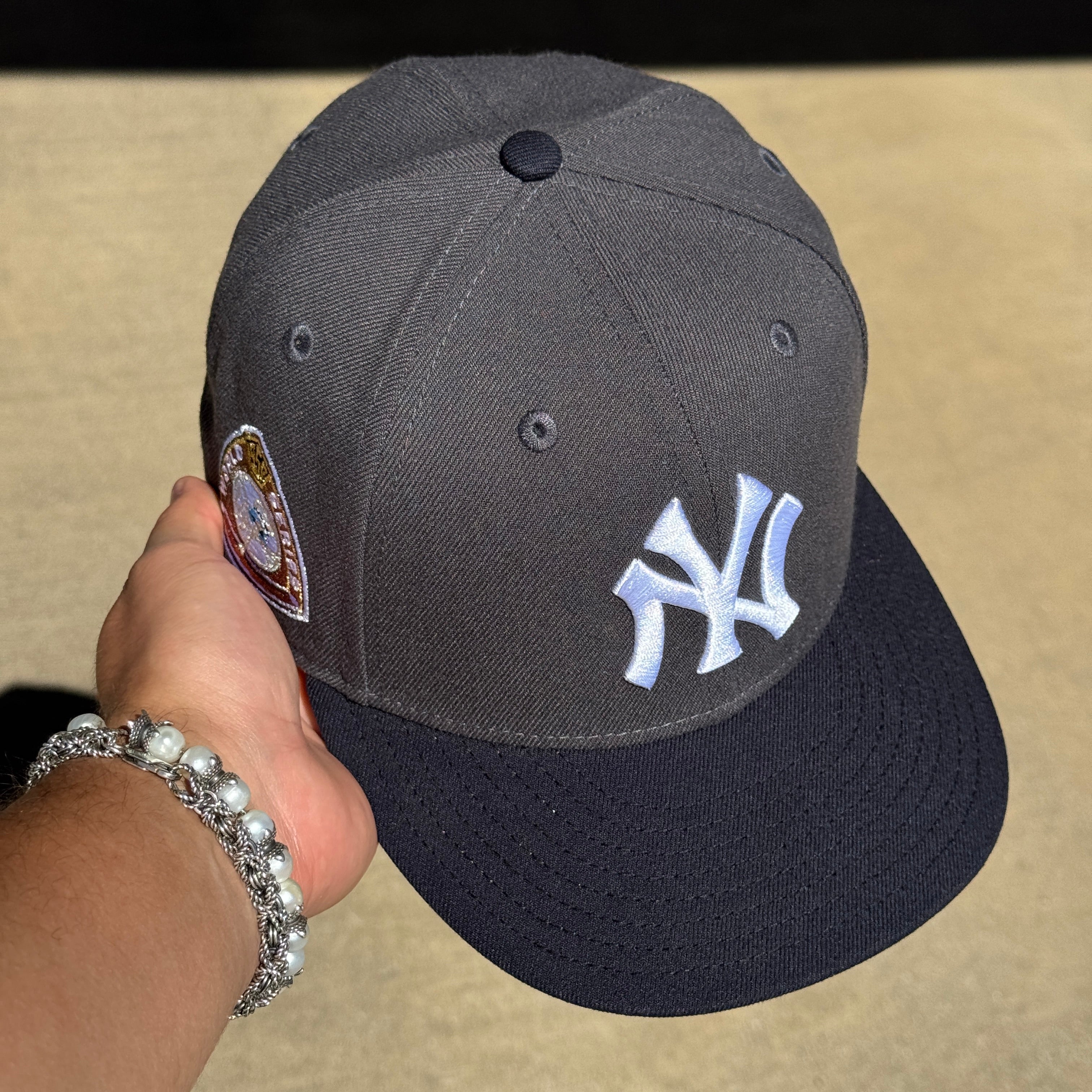 USED 1/2 Gray New York Yankees 1950 World Series 59fifty New Era Fitted Hat Cap