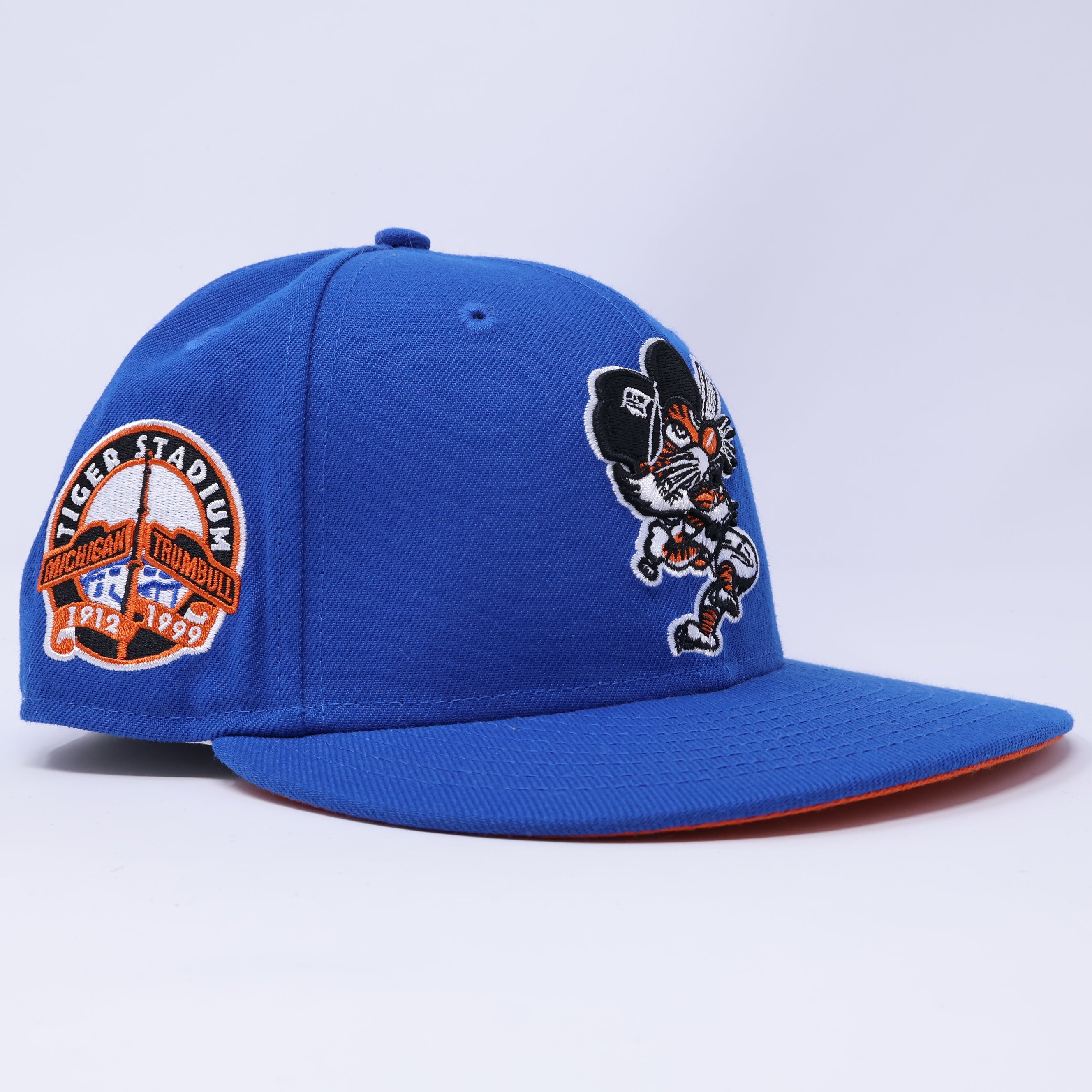 USED 7 Blue Detroit Tigers Michigan Trumball 59fifty New Era Fitted Hat Cap
