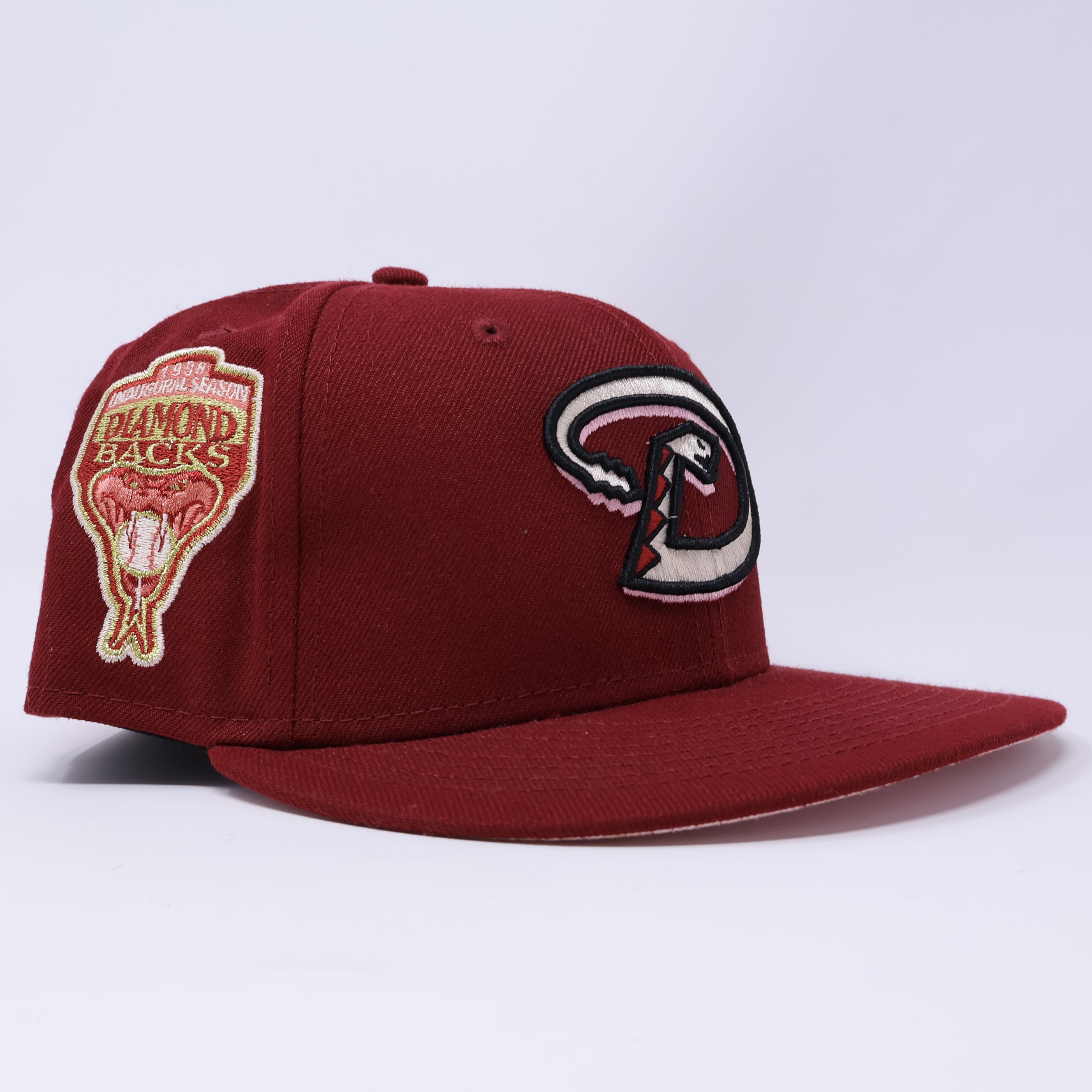 USED 7 Burgundy Arizona Diamondbacks 1998 Inaugural Season 59fifty New Era Fitted Hat Cap