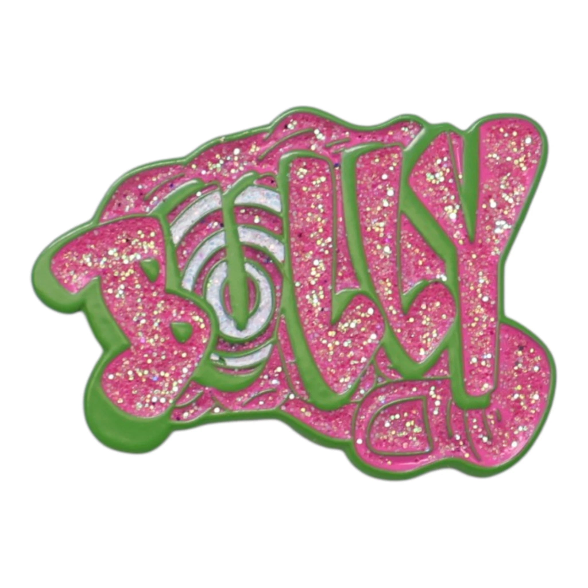 BULLY Green Plating / Pink Glitter Graphic Pin