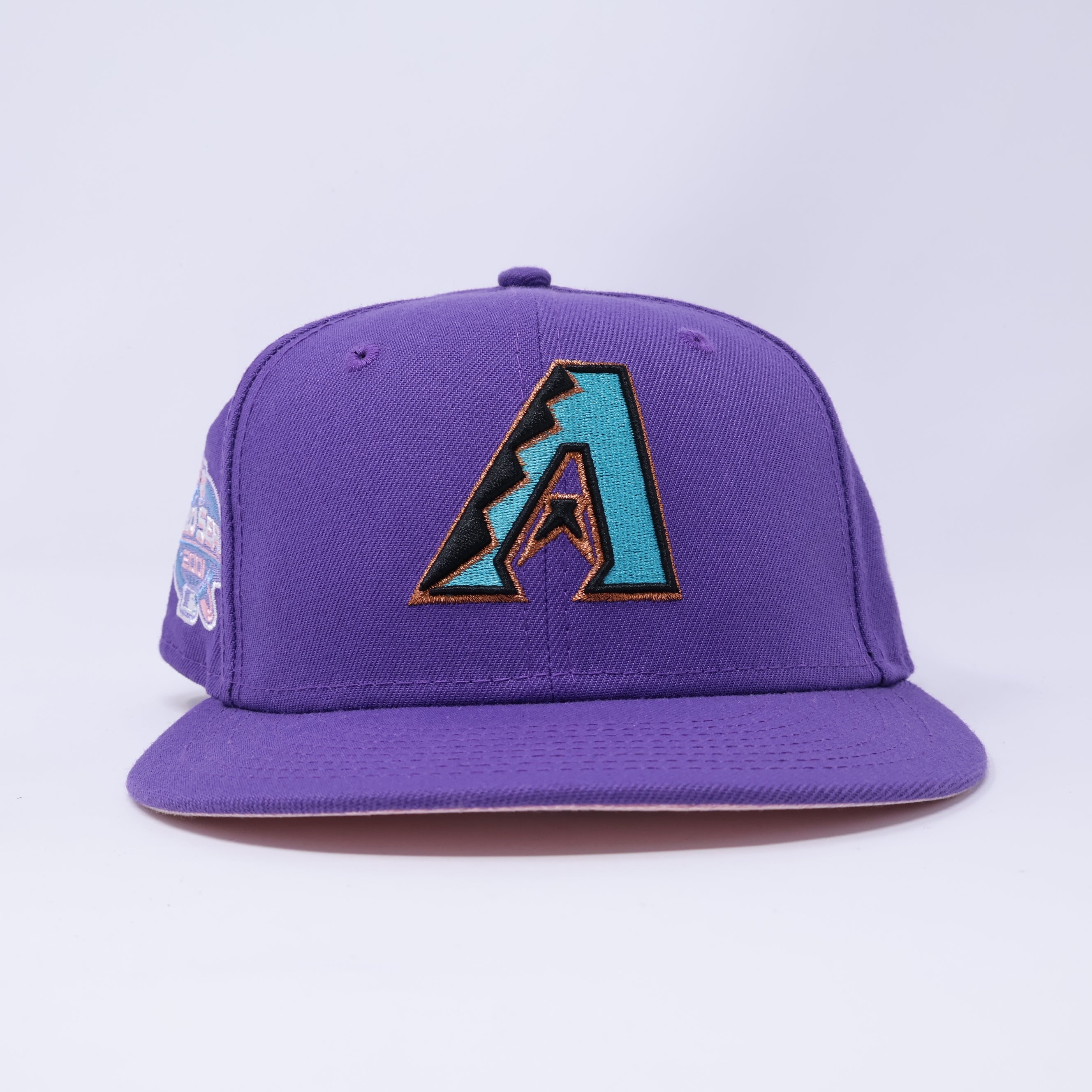 USED 7 Purple Arizona Diamondbacks 2001 World Series 59fifty New Era Fitted Hat