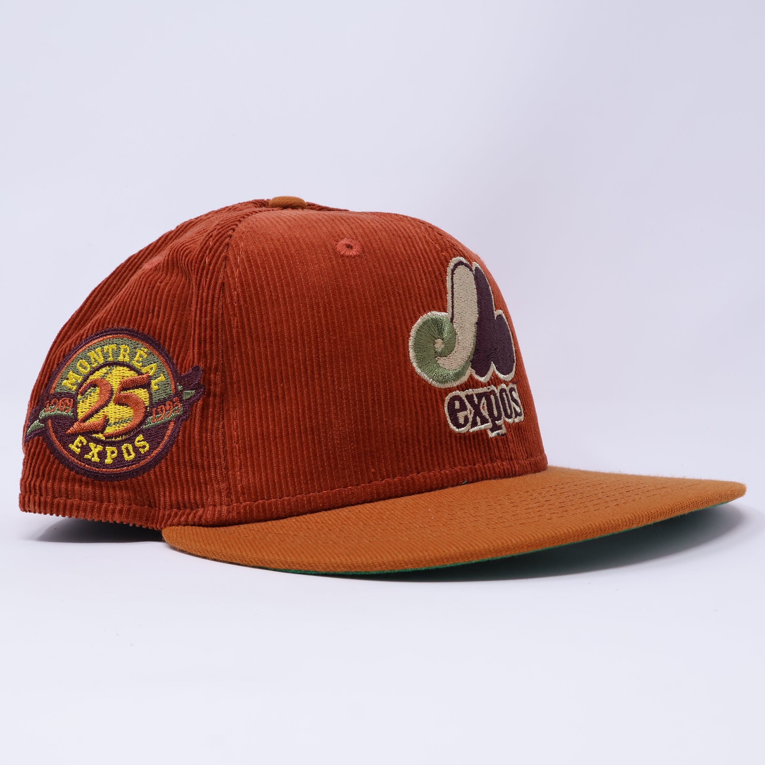USED 6 7/8 Bronze Montreal Expos 25th Anniversary 59fifty New Era Fitted Hat Cap
