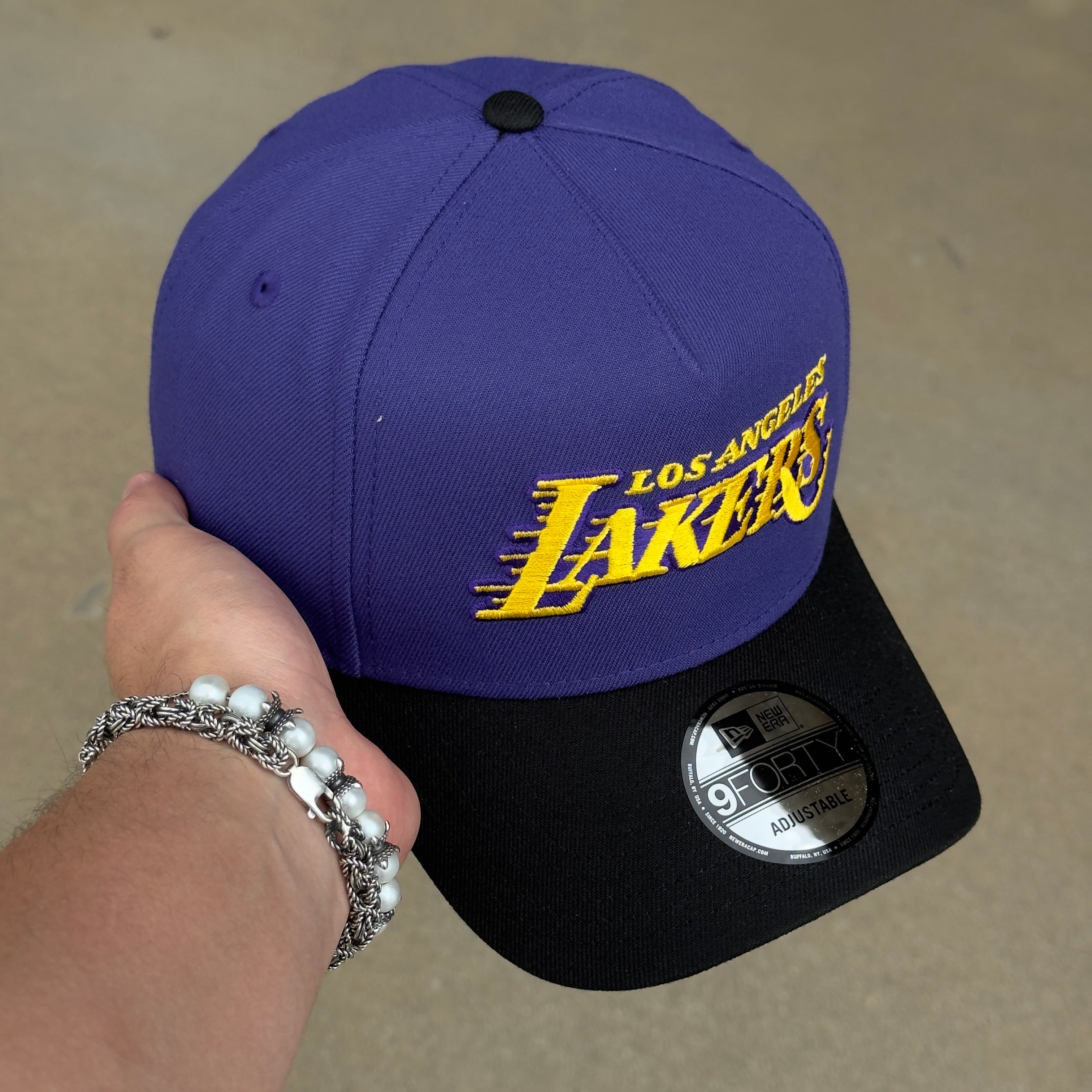 NEW Purple Los Angeles Lakers Simple Basic New Era 9Forty Adjustable One Size A-Frame
