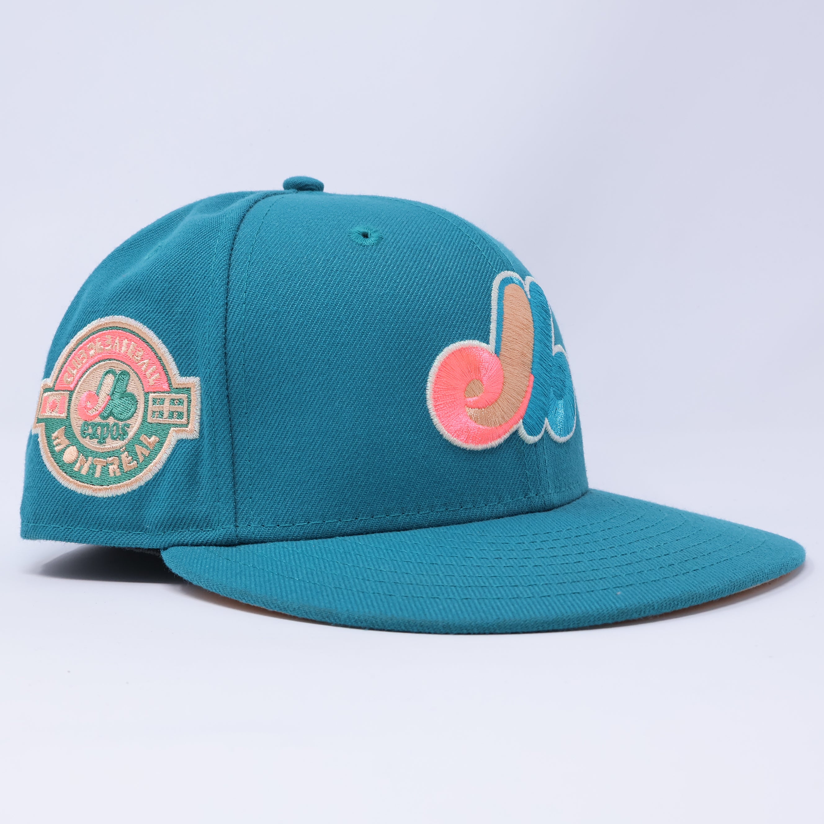 USED Teal Montreal Expos Club Baseball 59fifty New Era Fitted Hat Cap