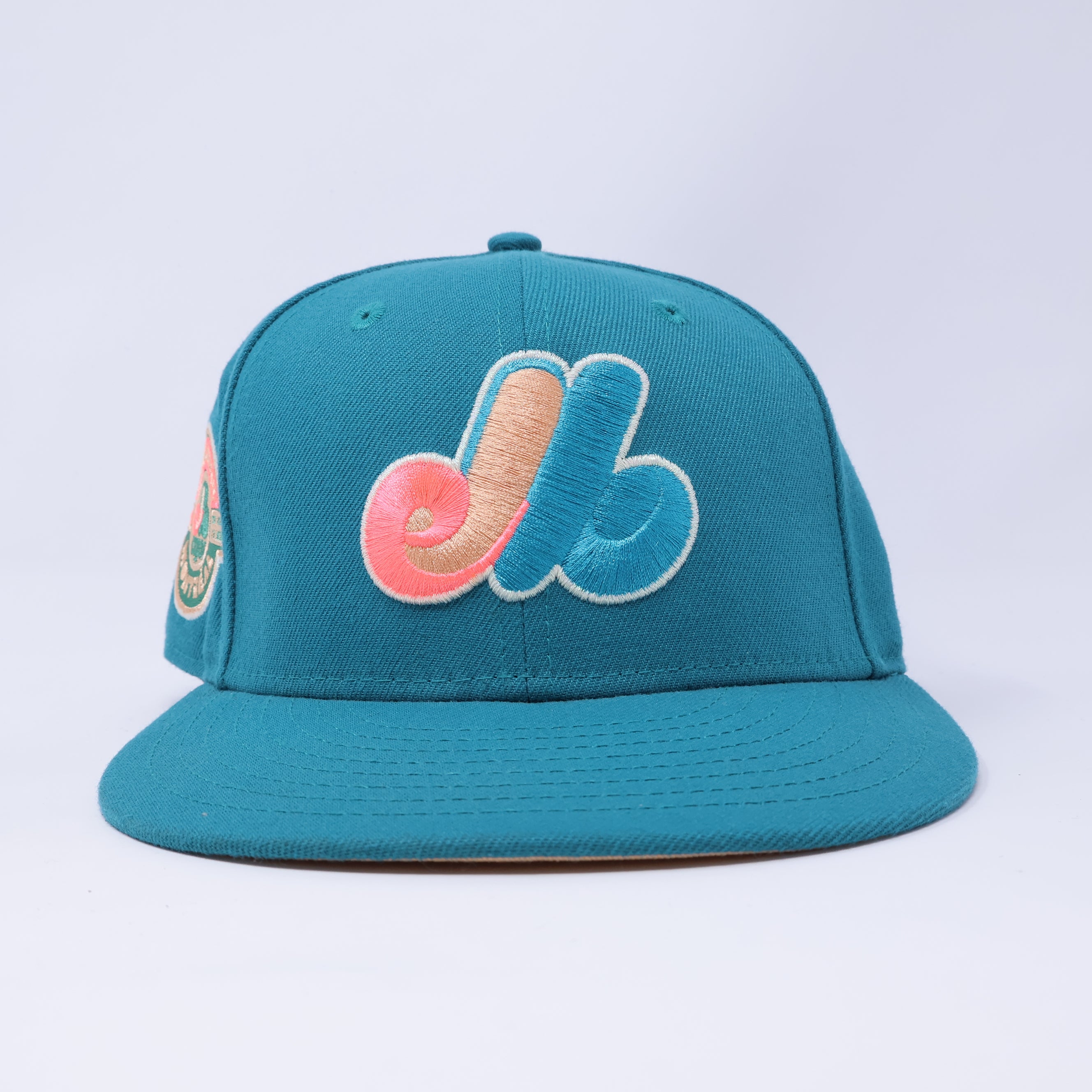 USED Teal Montreal Expos Club Baseball 59fifty New Era Fitted Hat Cap