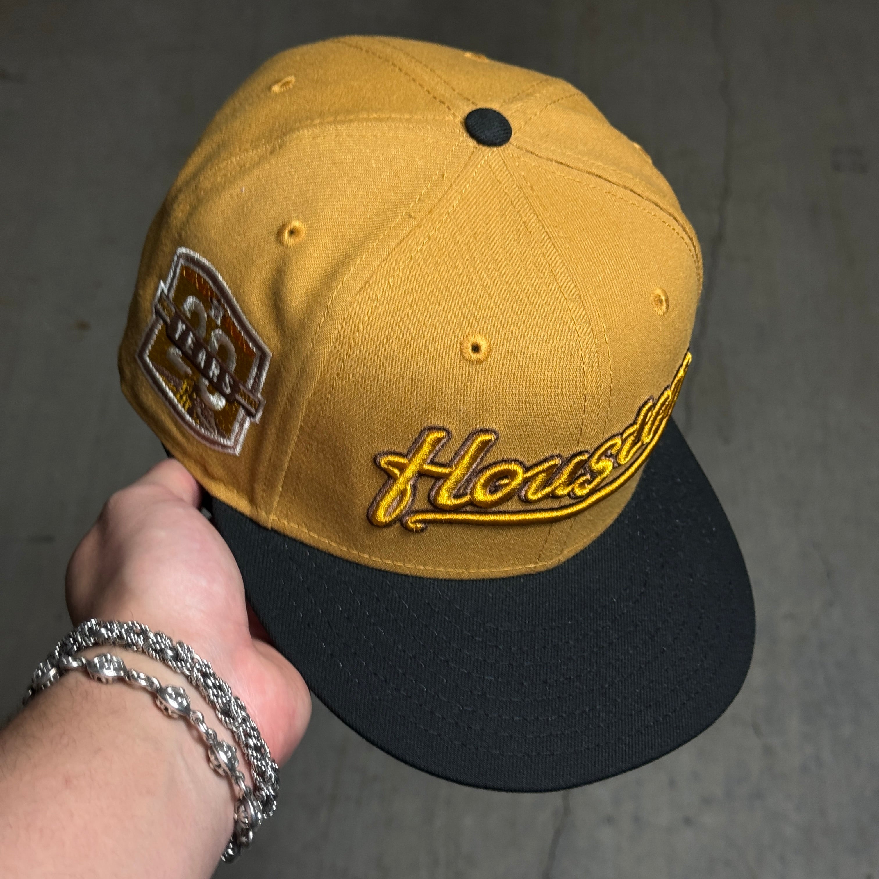 USED 3/8 Brown Houston Astros 20 Years 59fifty New Era Fitted Hat Cap