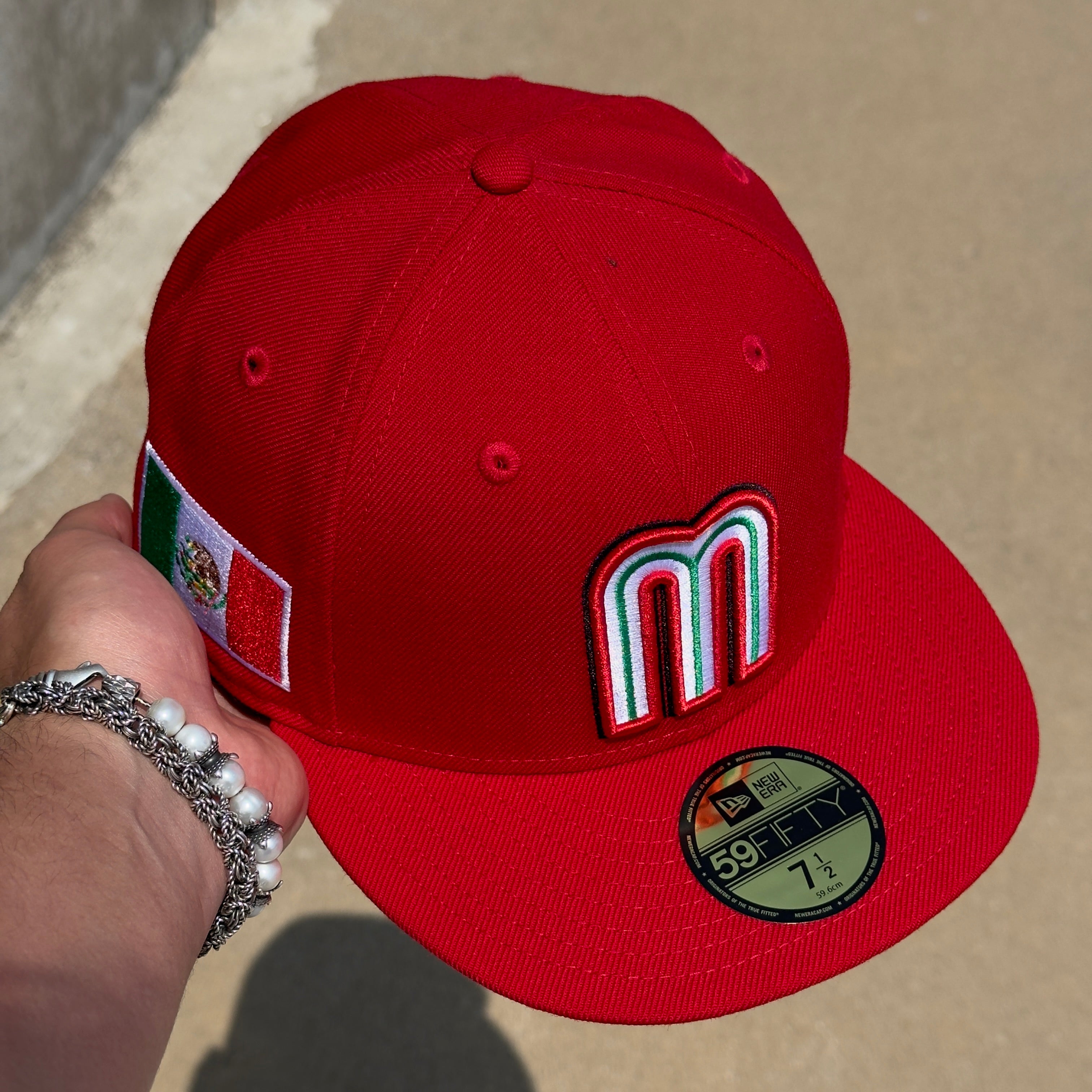 NEW 1/2 Red Mexican National Baseball WBC 59FIFTY New Era Fitted Hat