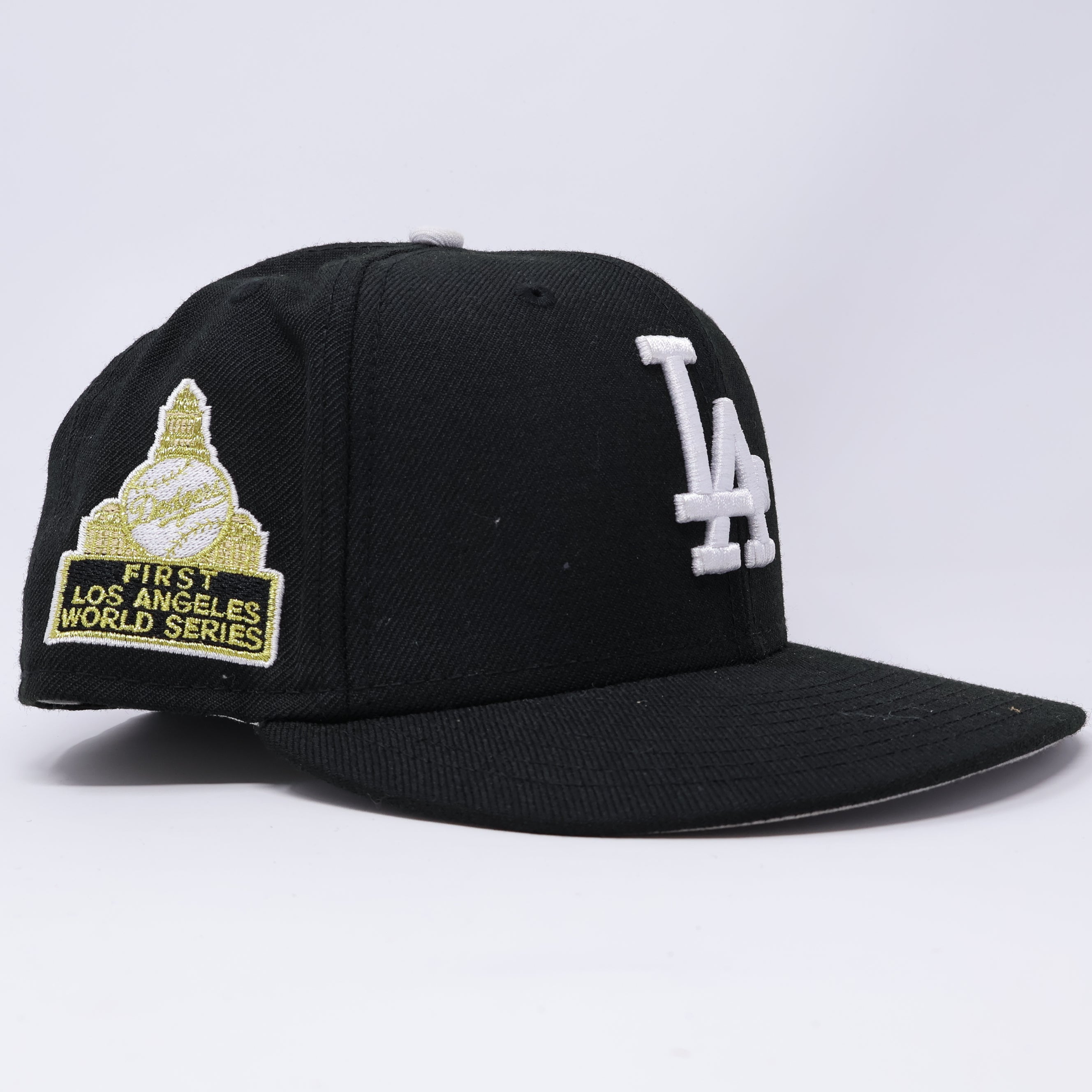 USED 5/8 Black Los Angeles Dodgers First world Series 59fifty New Era Fitted Hat Cap