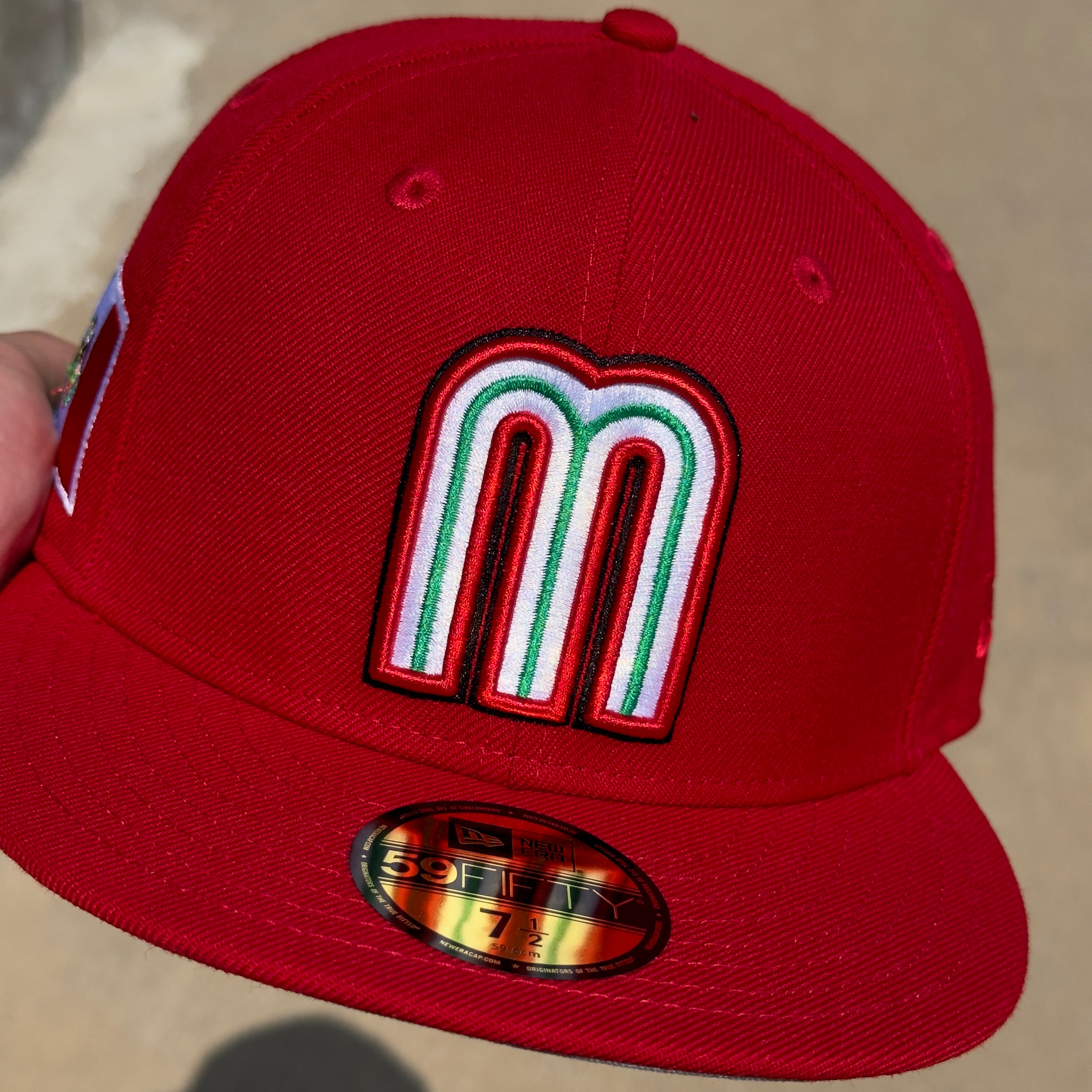 NEW 1/2 Red Mexican National Baseball WBC 59FIFTY New Era Fitted Hat