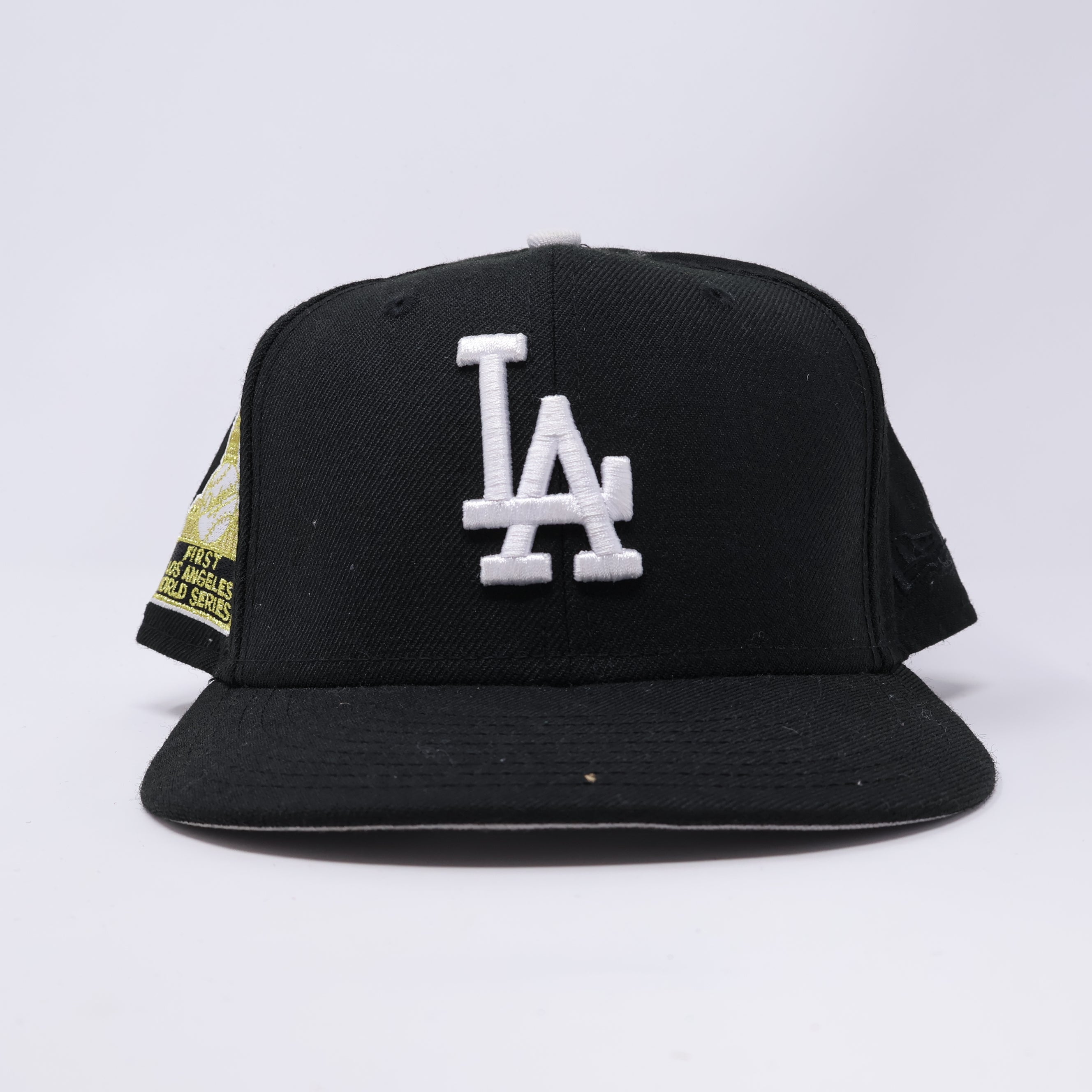 USED 5/8 Black Los Angeles Dodgers First world Series 59fifty New Era Fitted Hat Cap