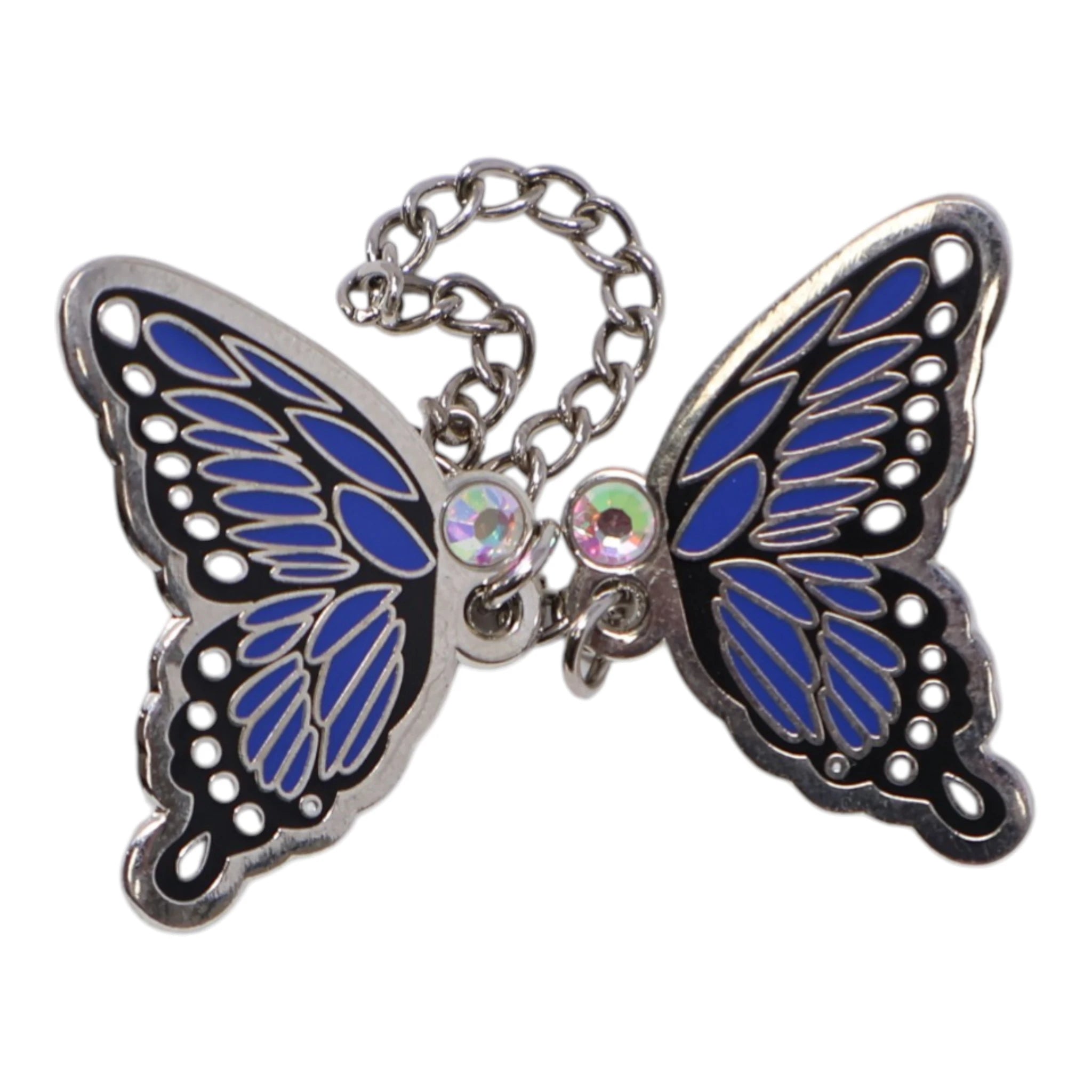 Blue Butterfly Chain Pin