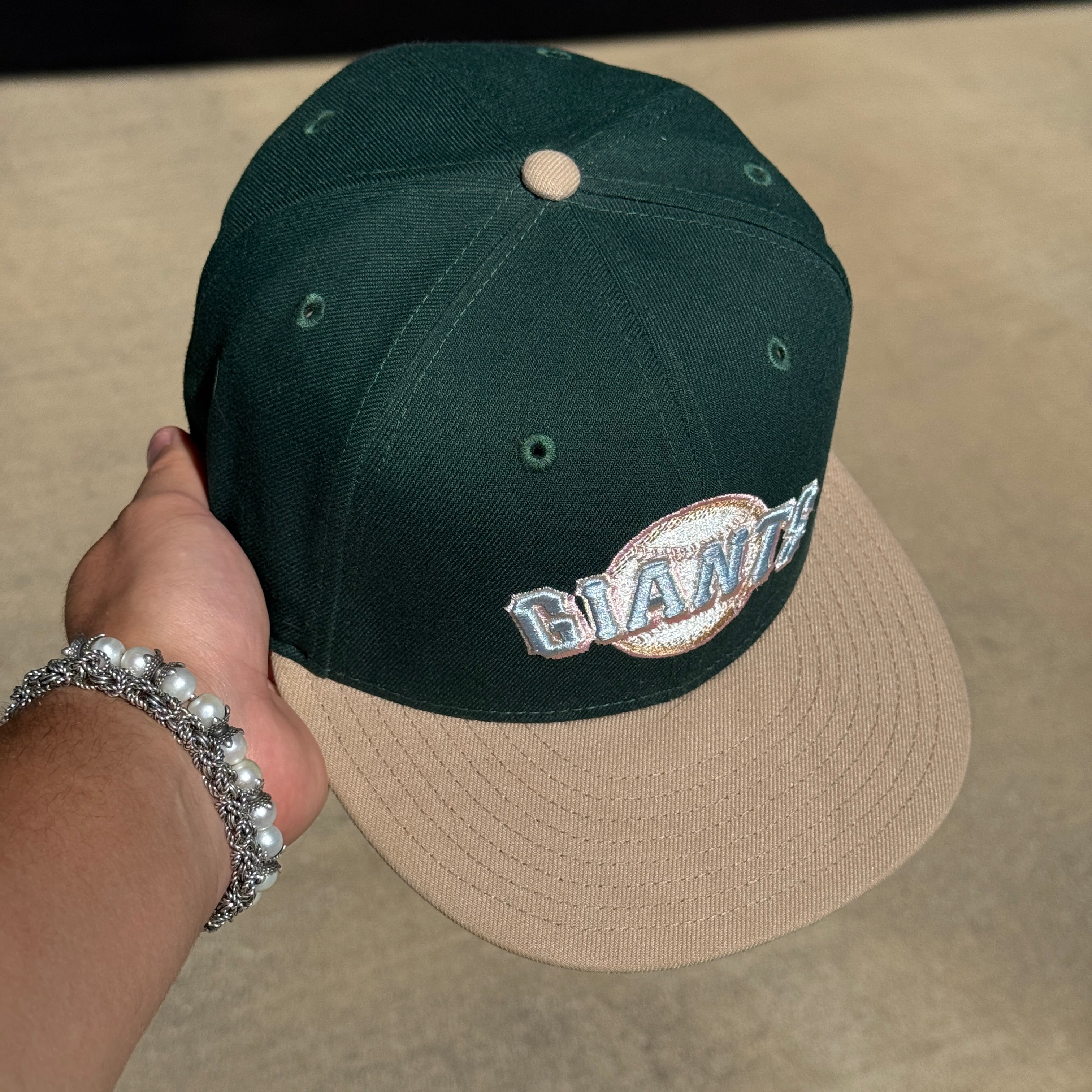 USED 3/8 Green San Francisco Giants Simple Clean Dope 59fifty New Era Fitted Hat Cap