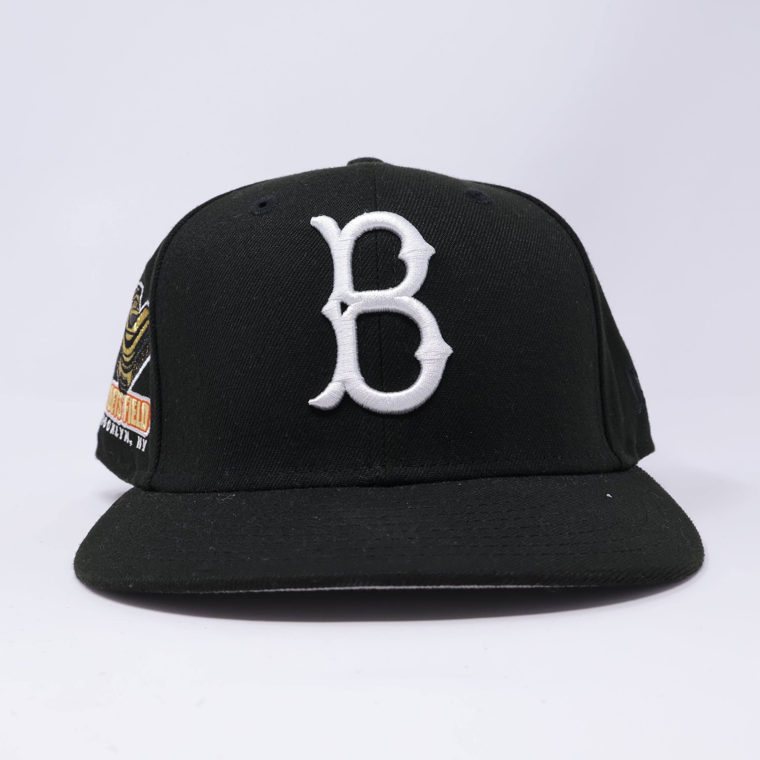 USED 5/8 Black Brooklyn Dodgers Ebbets Field 59fifty New Era Fitted Hat Cap