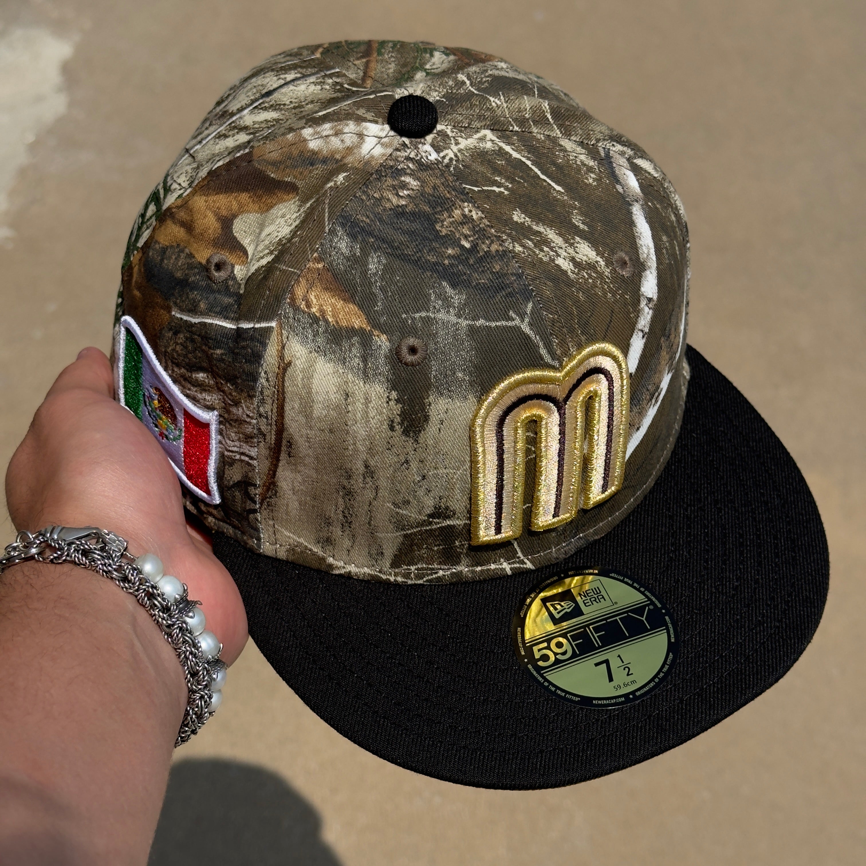 NEW 1/2 Camo Realtree Mexican National Baseball WBC 59FIFTY New Era Fitted Hat