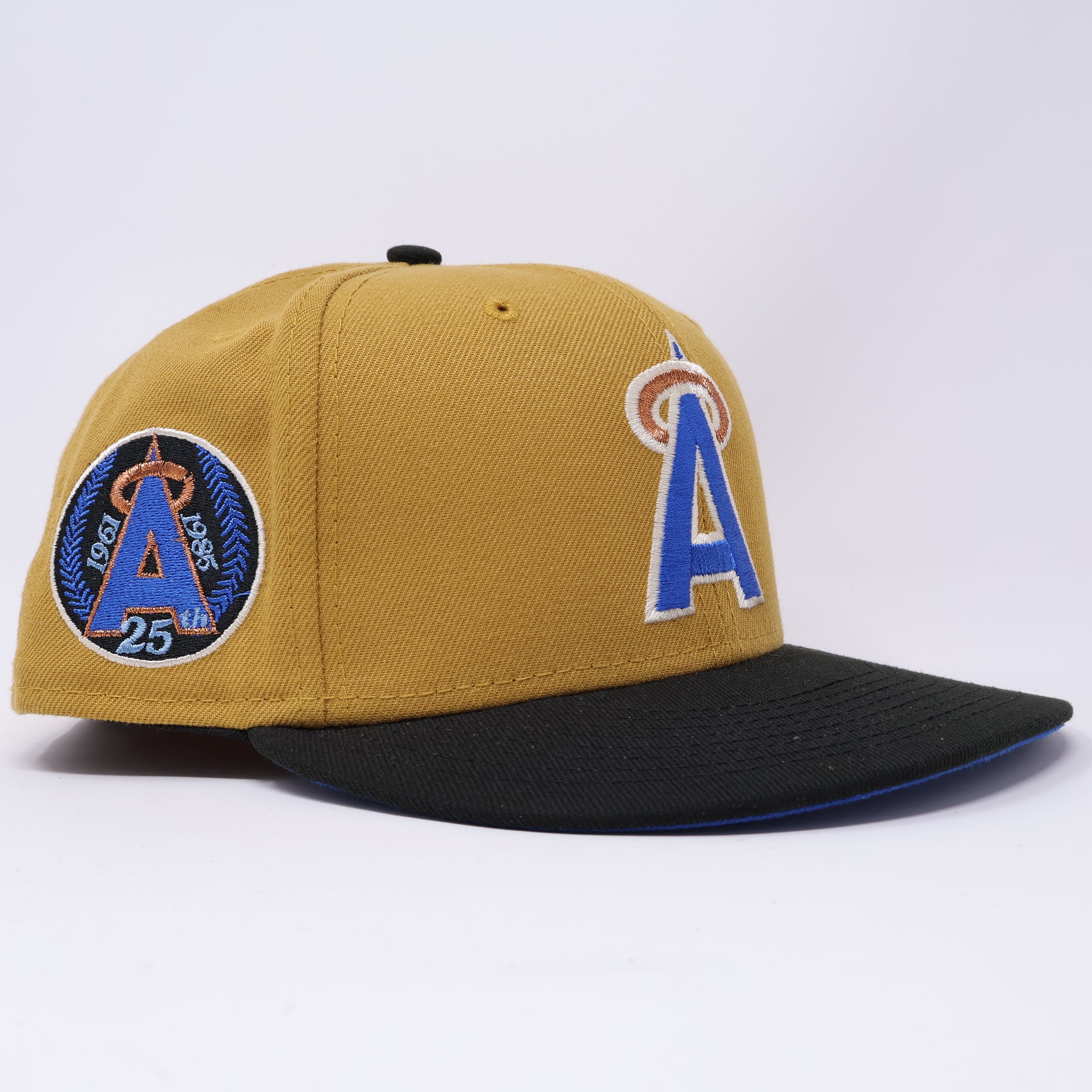 USED 5/8 Bronze California Angels 25th Anniversary 59fifty New Era Fitted Hat Cap