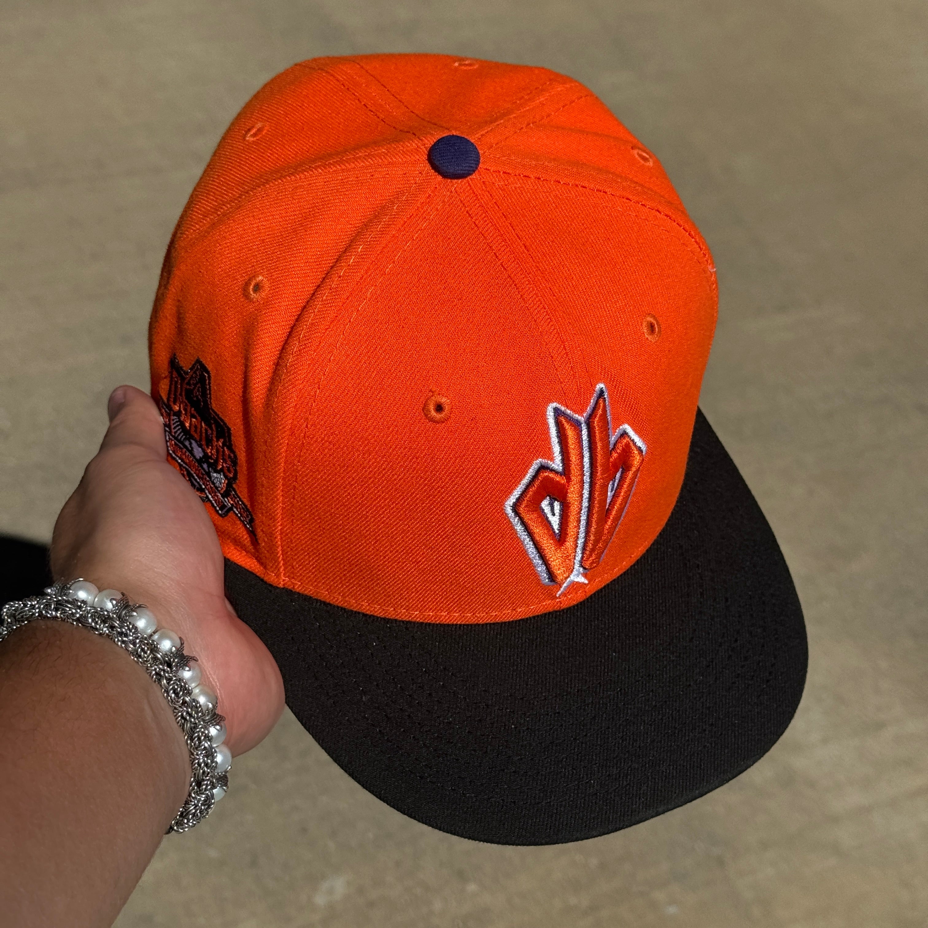 USED 1/2 Orange Arizona Diamondbacks 10th Anniversary 59fifty New Era Fitted Hat Cap